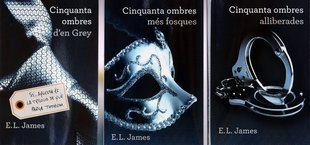 Portades de l'edició en català de la trilogia d'E. L. James.