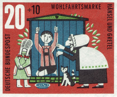 Un segell amb la imatge de 'Hansel i Gretel'.