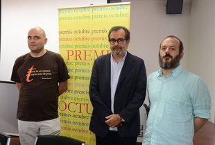Imatge d'Alandes, Sáez i Mas, guanyadors de la 43 edició dels Premis Octubre.