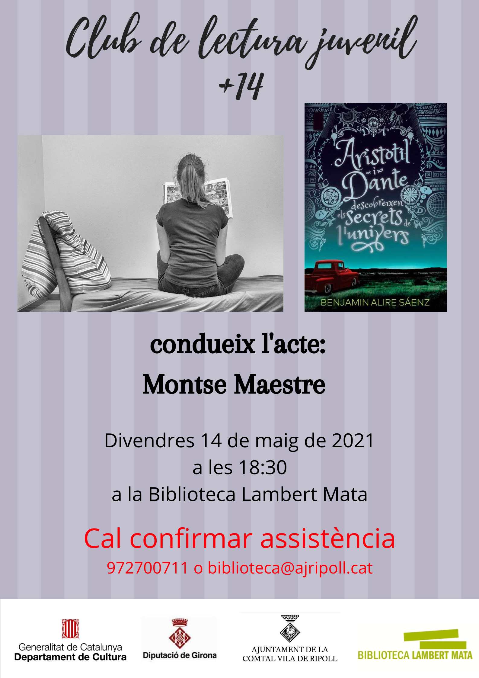 Cartell: Club de lectura +14 Aristòtil i Dante, Ripoll