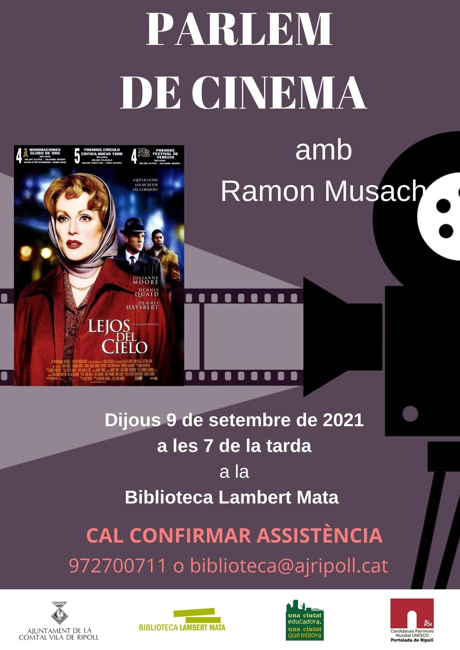 Cartell Parlem de cinema Ripoll: Lejos del cielo