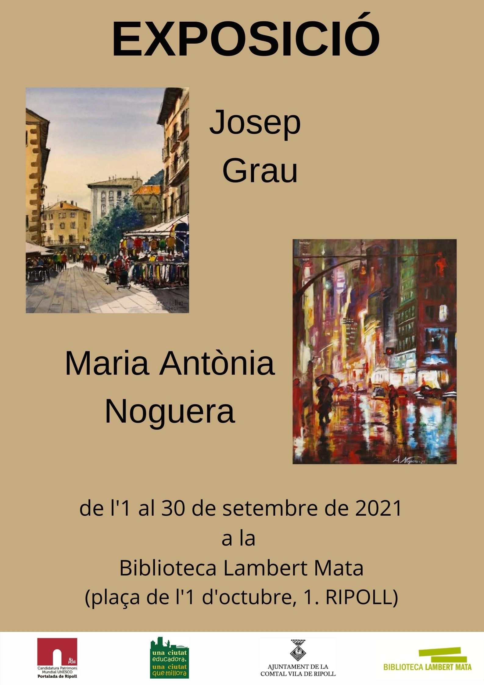 Cartell exposició: Maria Antònia Noguera i Josep Grau