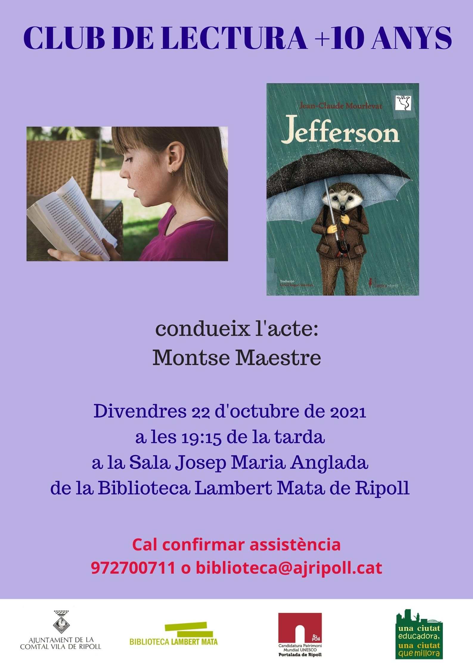 Cartell club de lectura +10 Jefferson