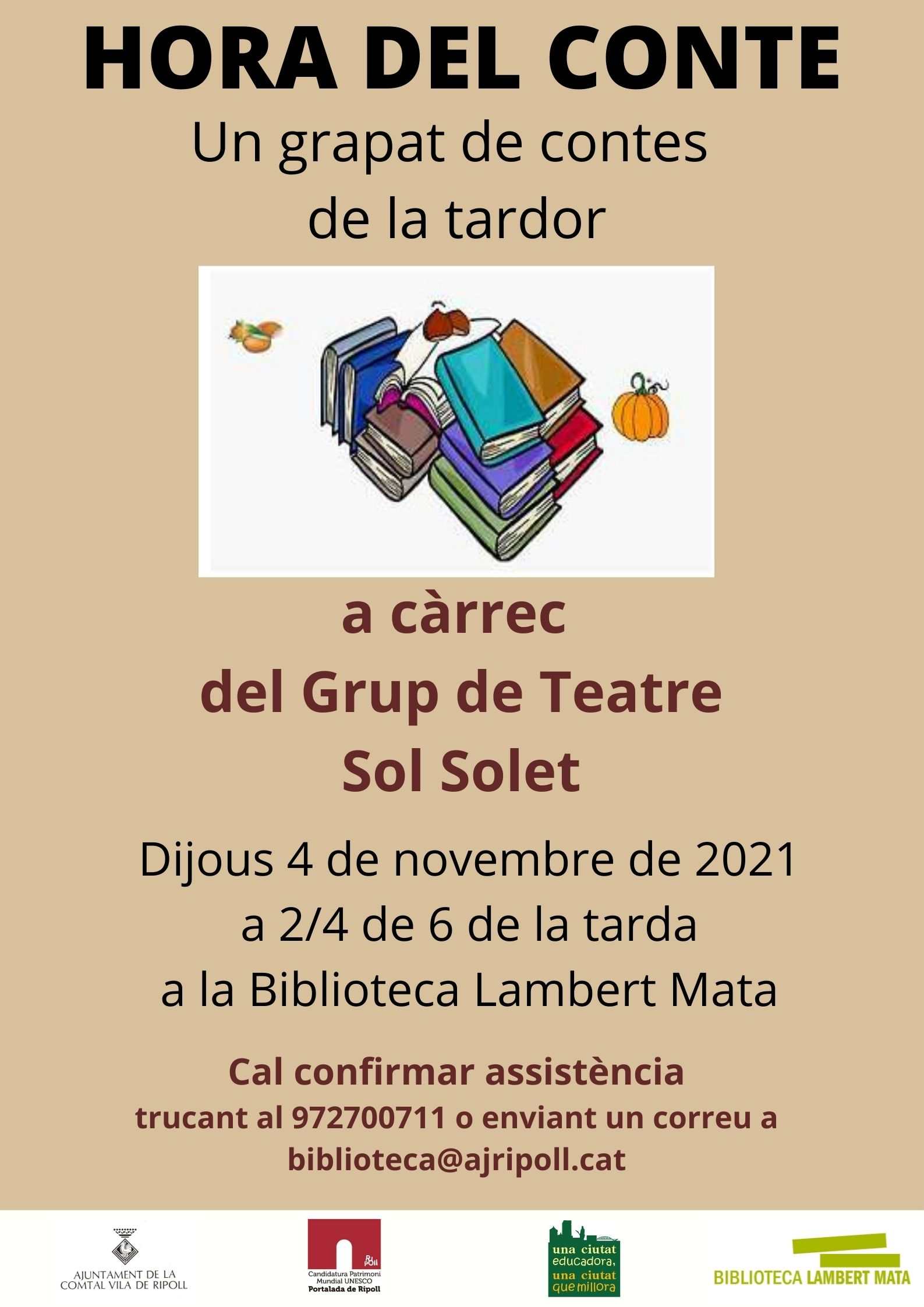 Cartell Hora del conte Contes de tardor 