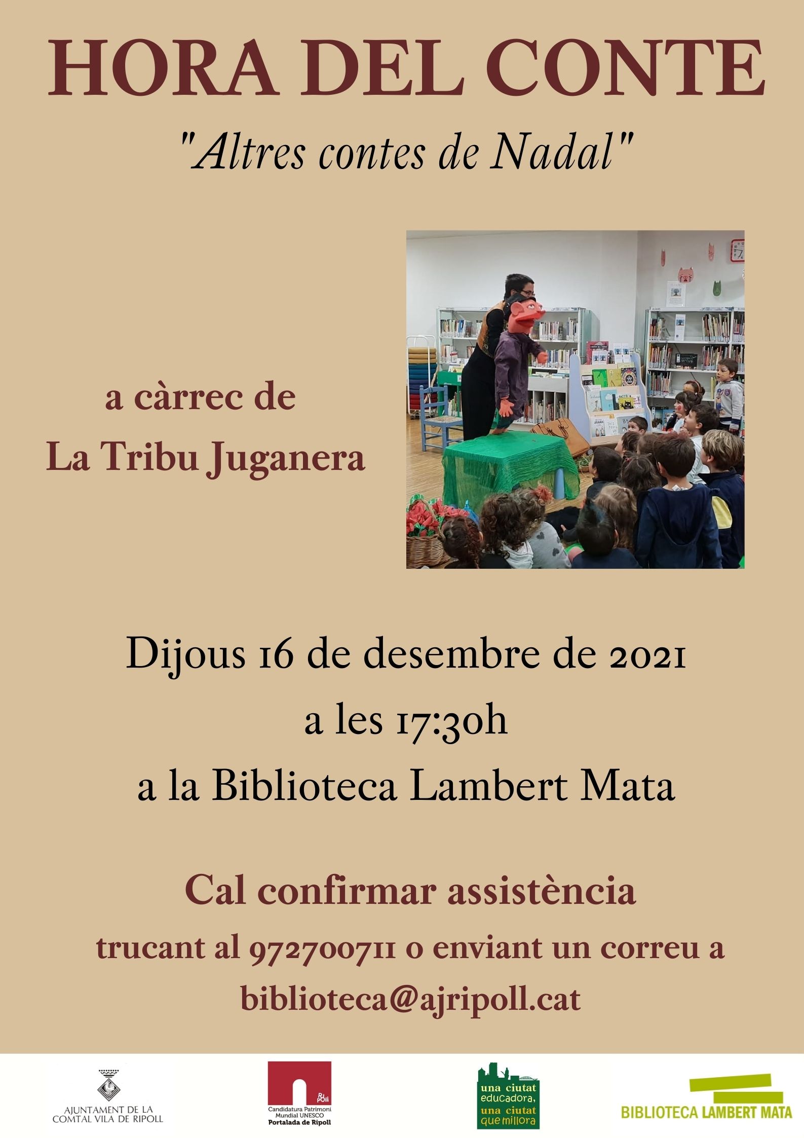 Cartell hora del conte 16 desembre Ripoll