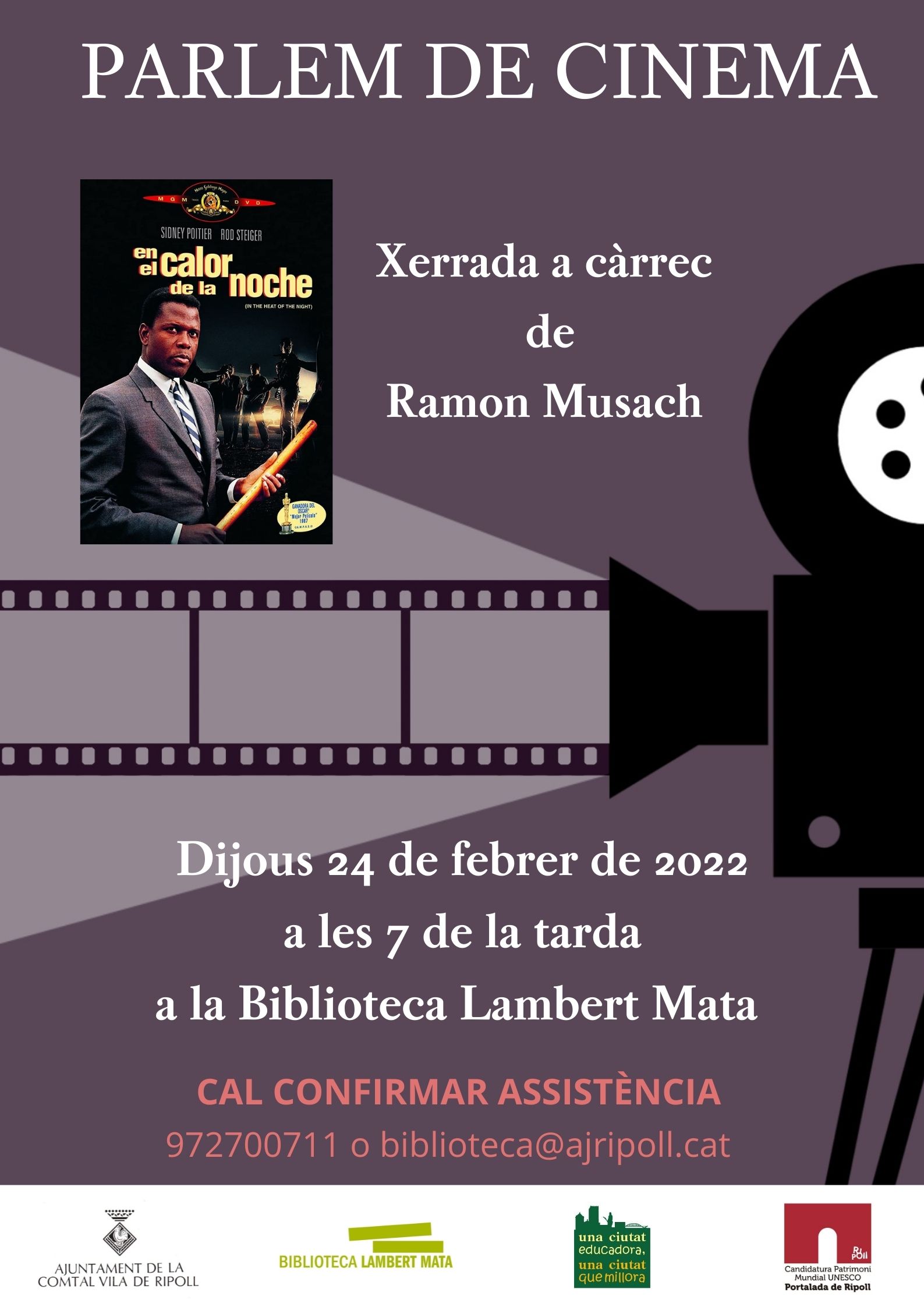 Cartell Parlem de cinema Ripoll: En el calor de la noche