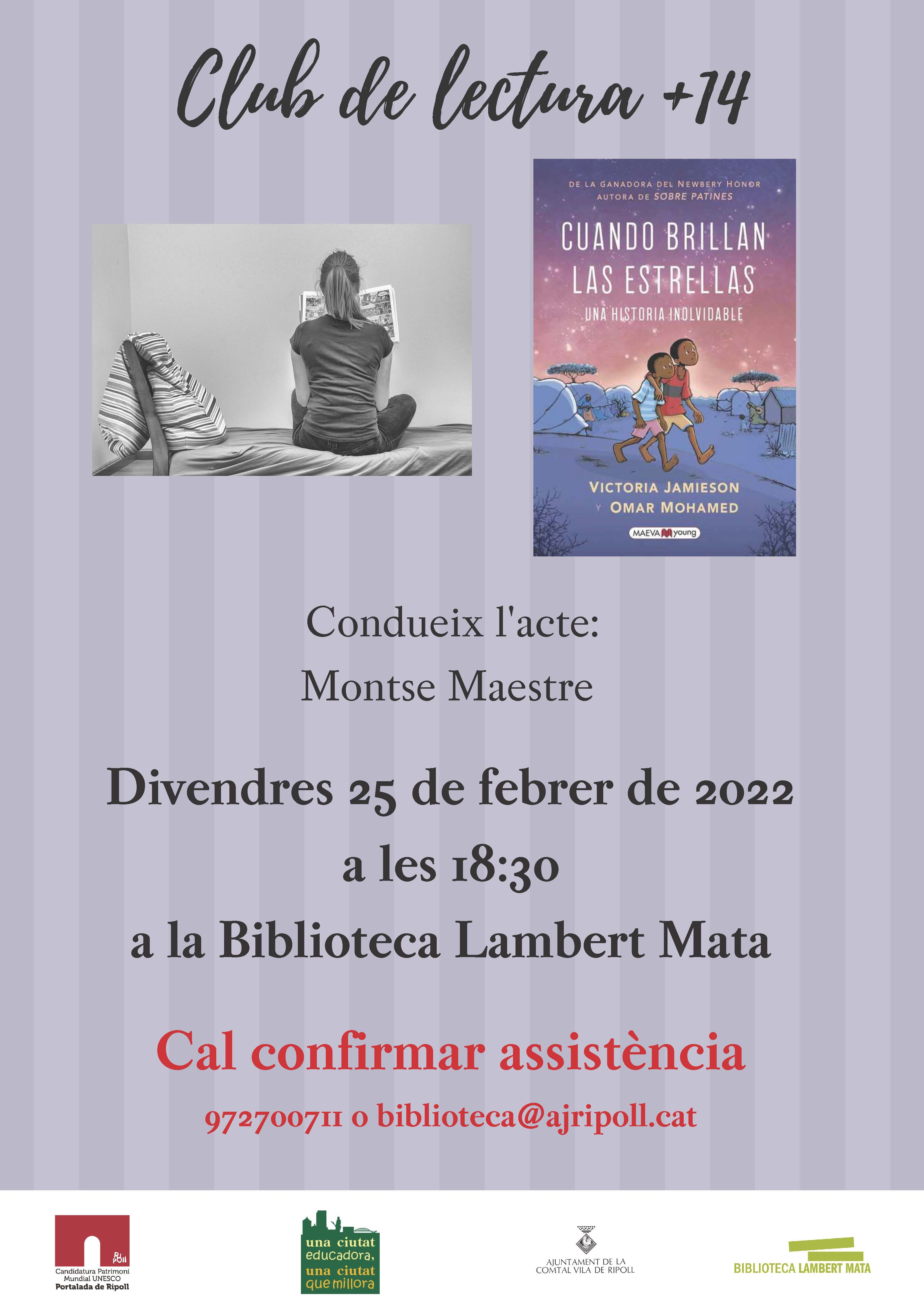 Cartell club de lectura +14 Cuando brillan las estrellas: una historia inolvidable,  Ripoll