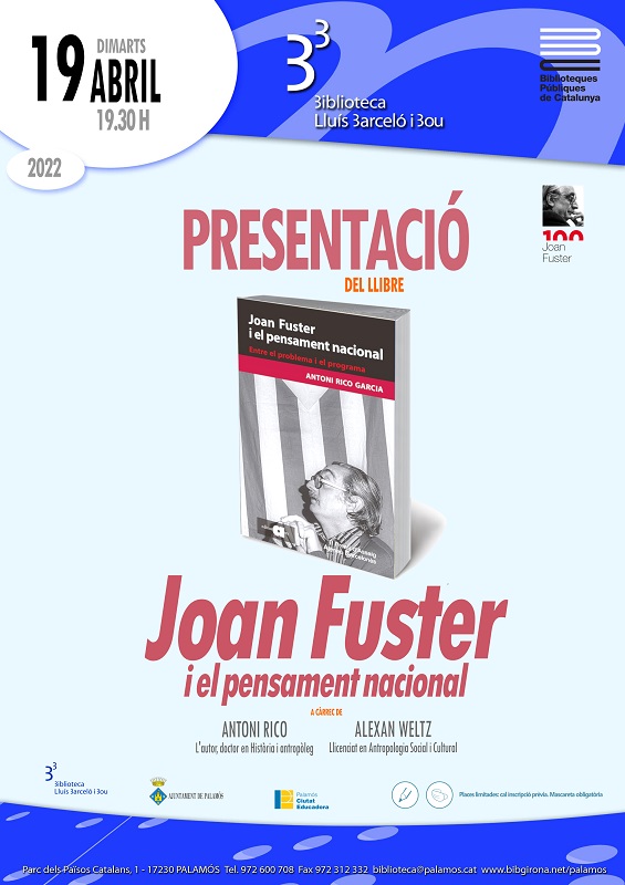 Cartell presentació "Joan Fuster i el pensament nacional"