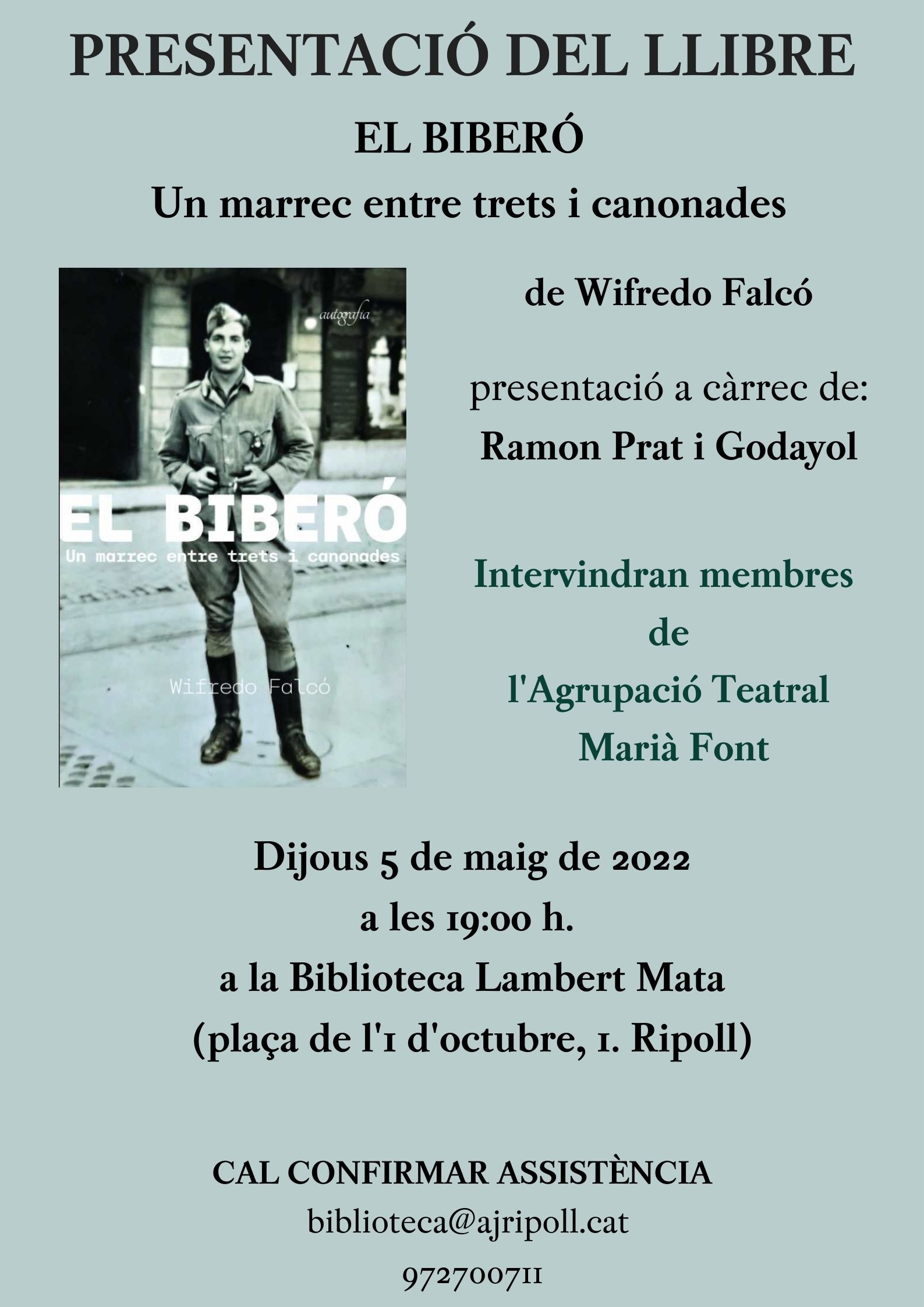 Cartell presentació llibre "El Biberó"