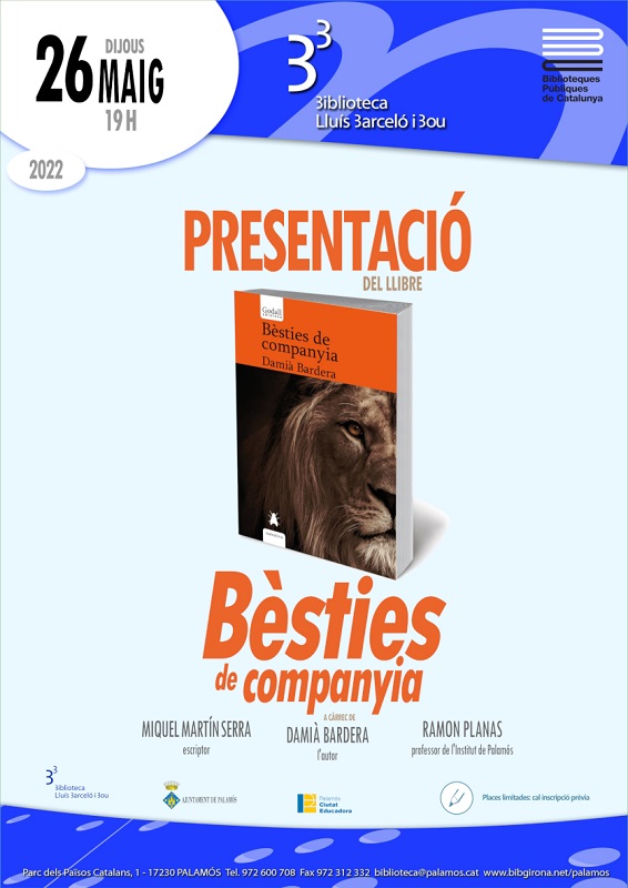 Cartell de presentació del llibre "Bèsties de companyia"