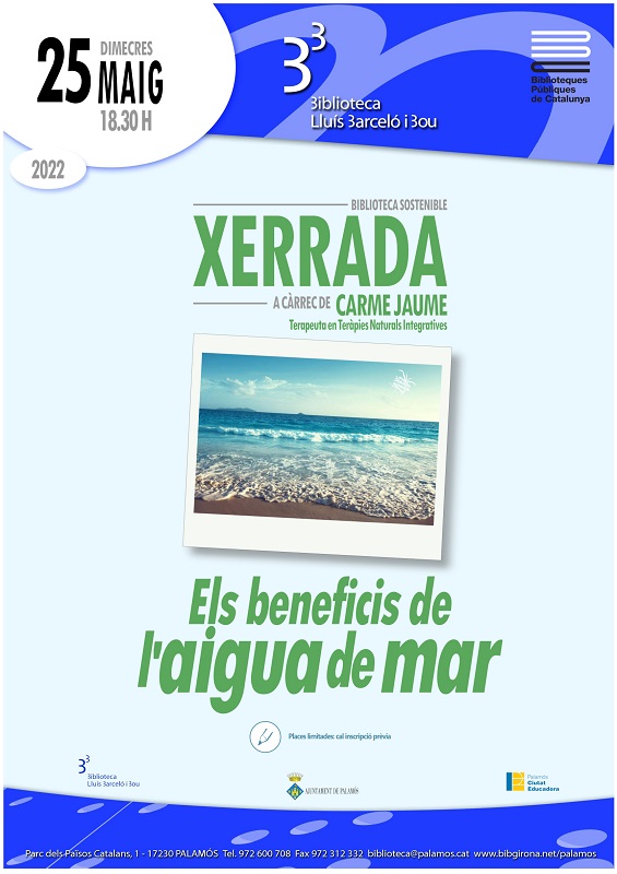 Cartell xerrada "Els beneficis de l'aigua de mar"