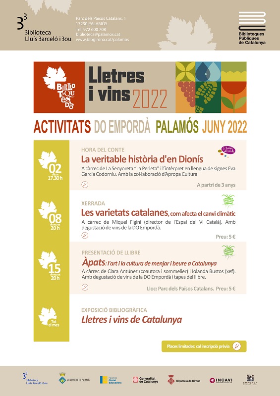 Cartell Biblioteques amb DO a Palamós 2022