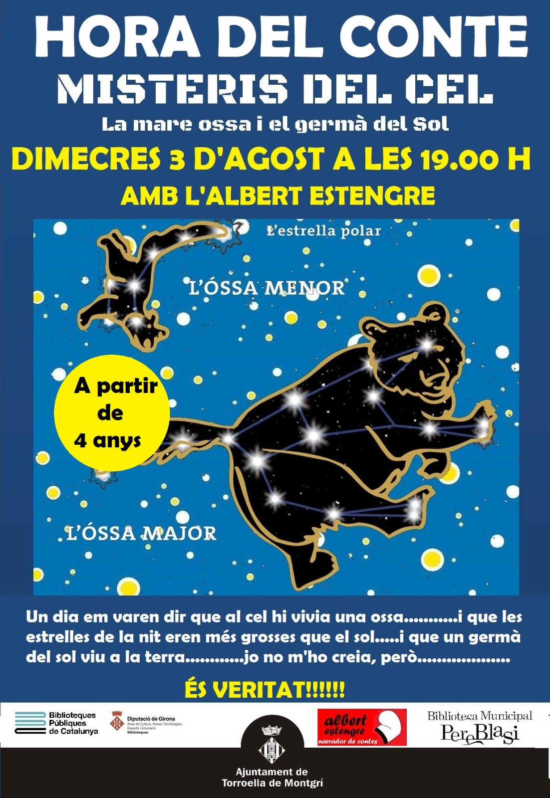 Hora del conte, misteris del cel.