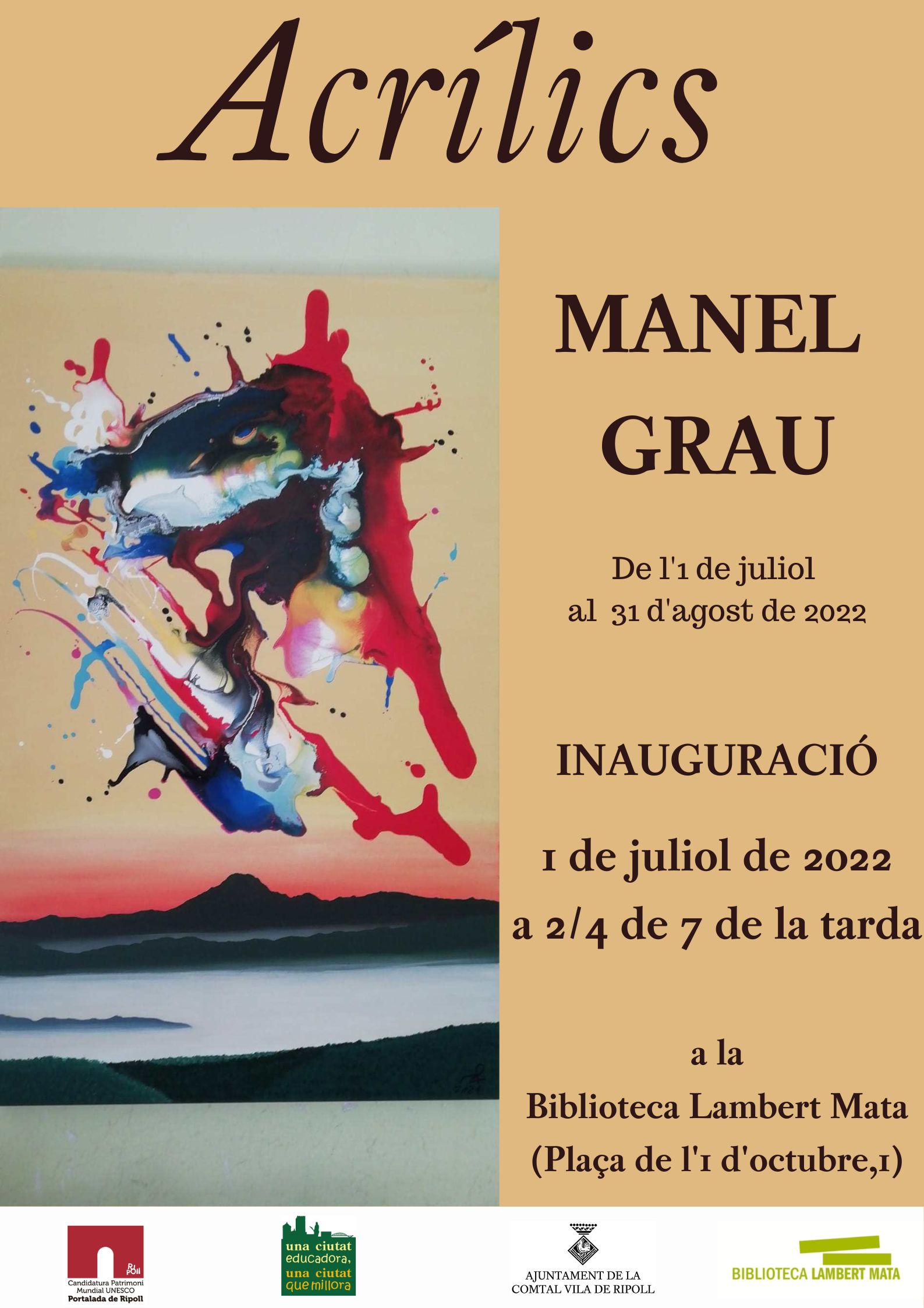 Cartell "Acrílics" de Manel Grau
