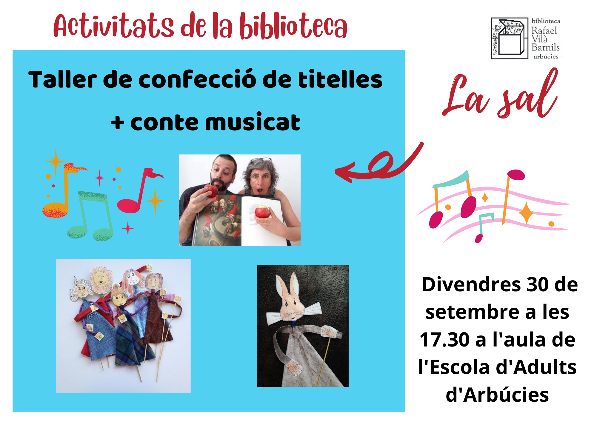 Contes musicats i taller de confecció de titelles
