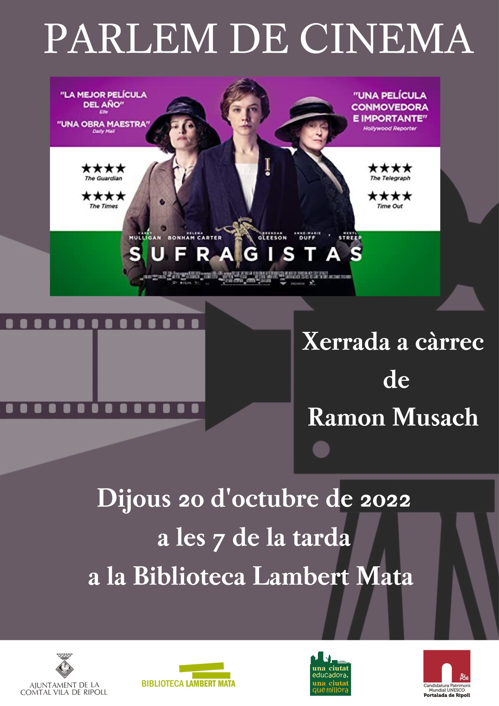Cartell: parlem de cinema "Sufragistas"