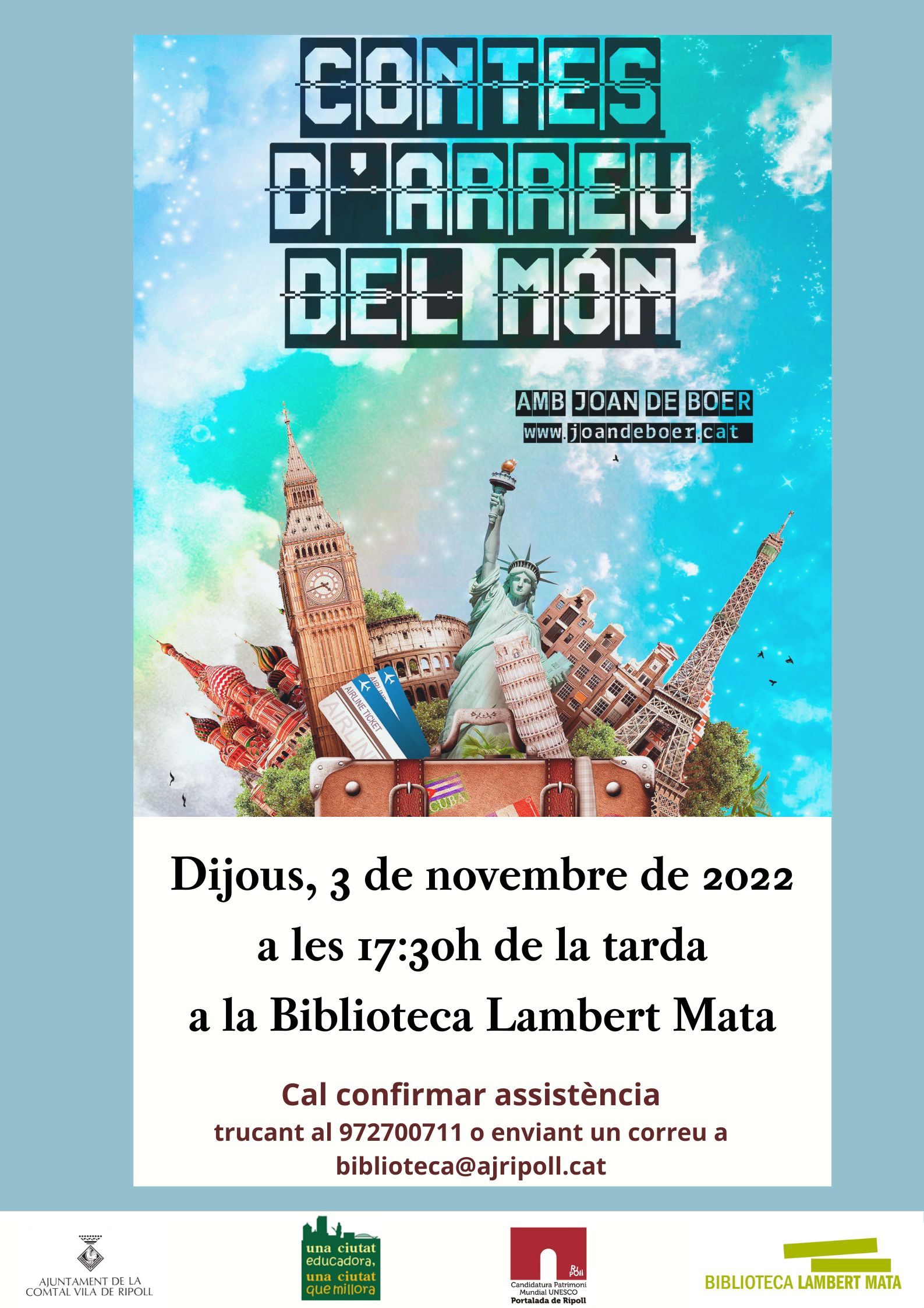 Cartell hora del conte: Contes d'arreu del món a Ripoll