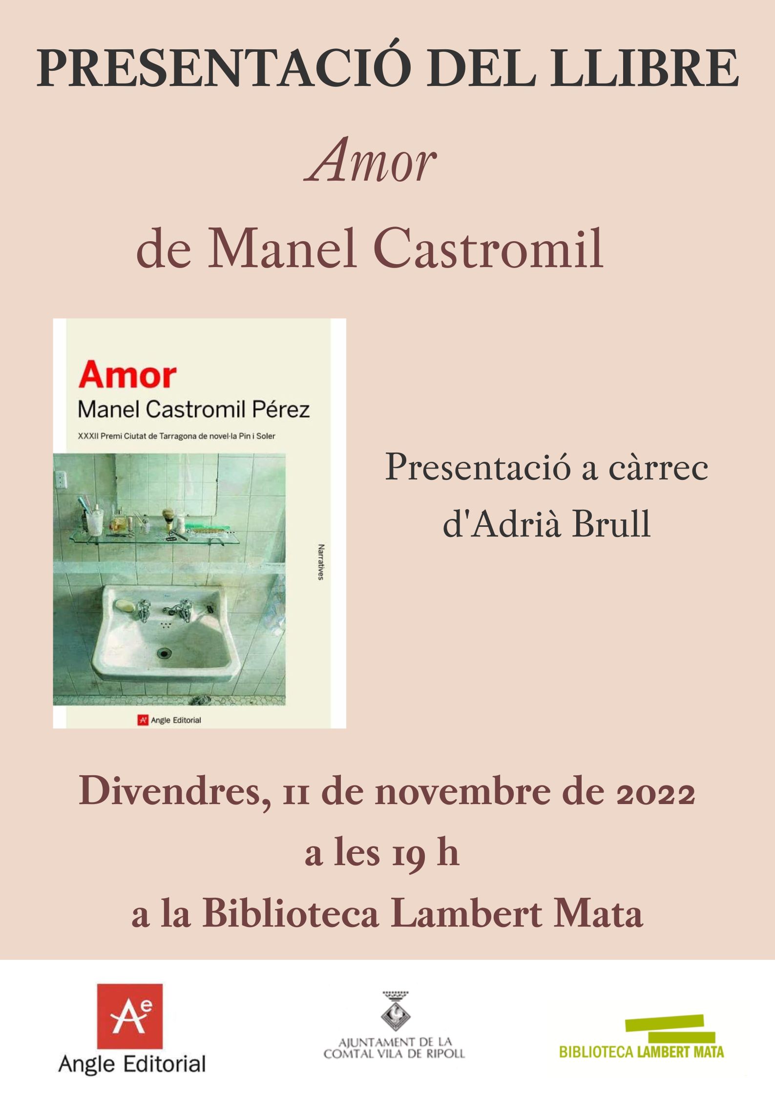 Cartell presentació Amor de Manel Castromil a Ripoll