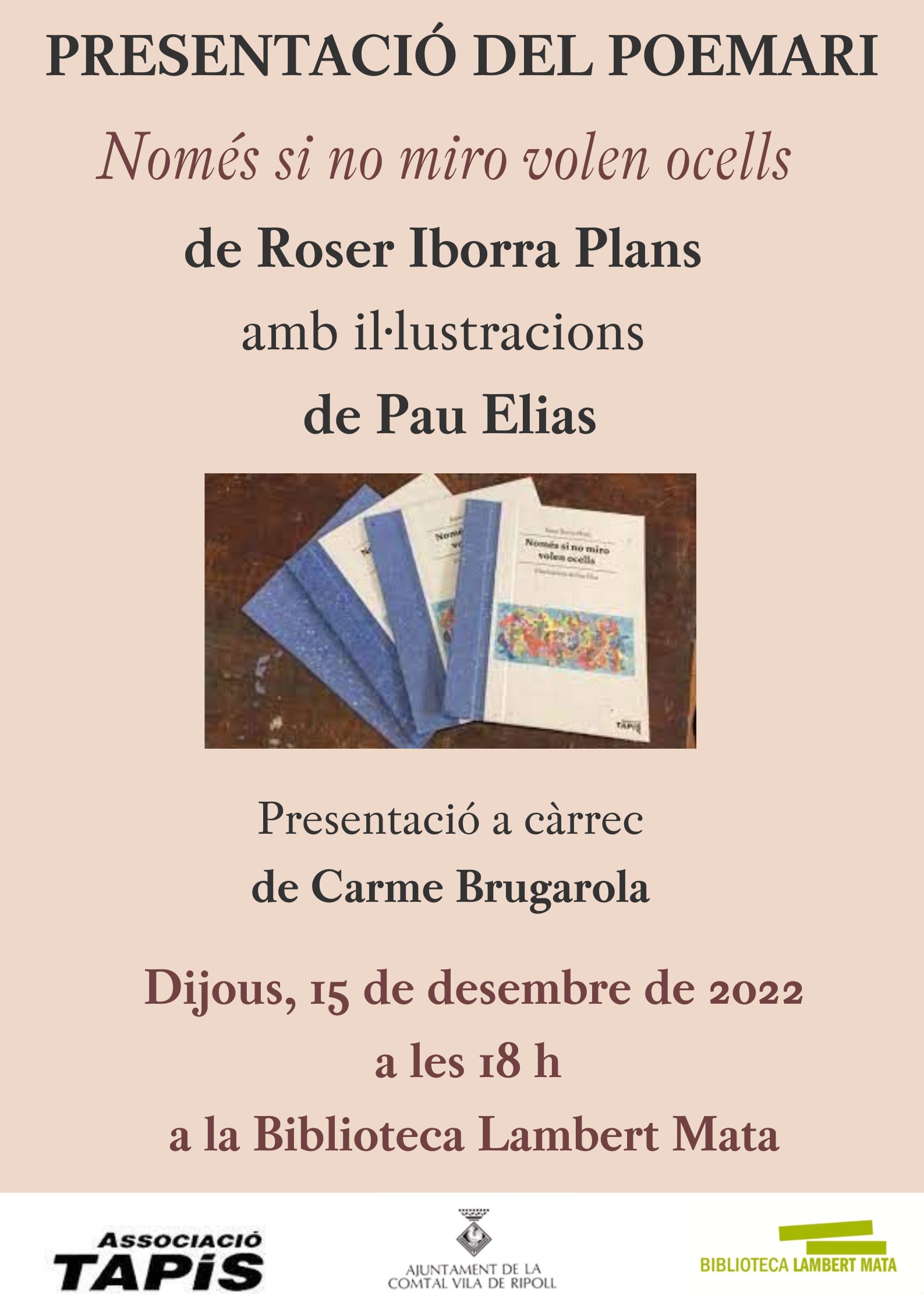 Cartell: presentació poemari Roser Iborra