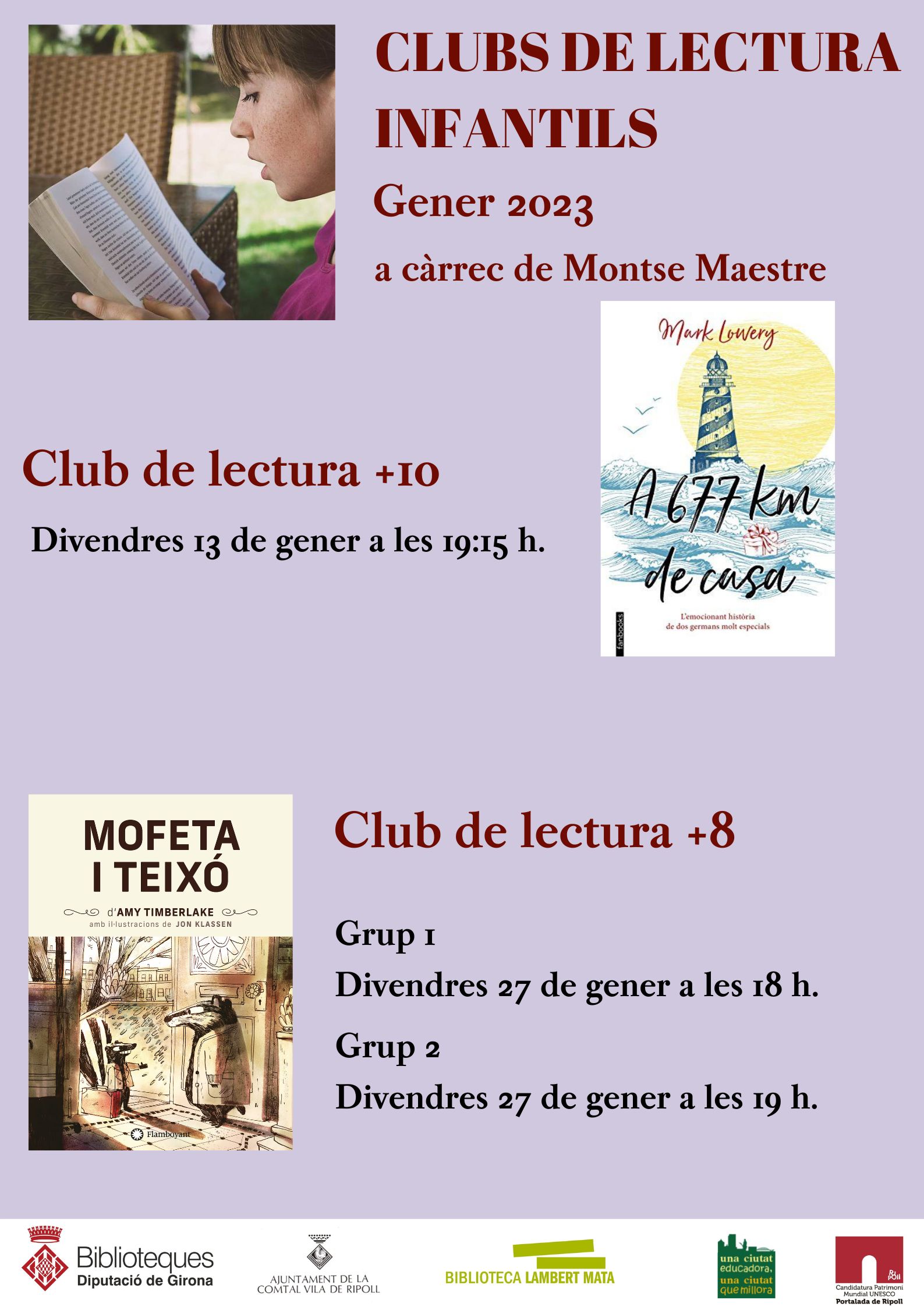 cartell clubs de lectura infantils i juvenils