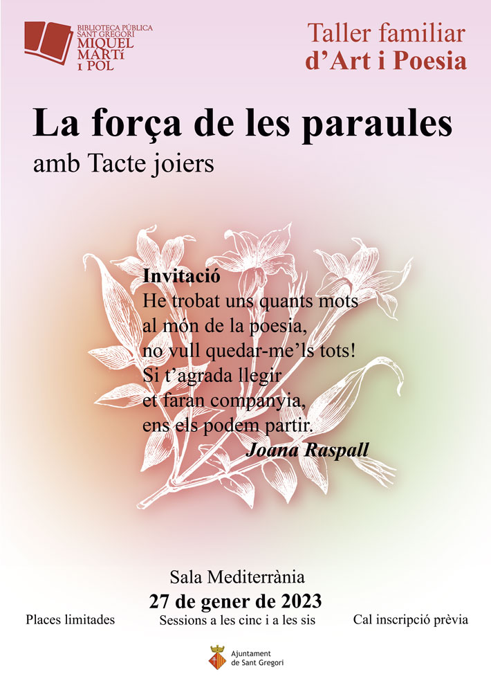 cartell TALLER PARTICIPATIU: LA FORÇA DE LES PARAULES