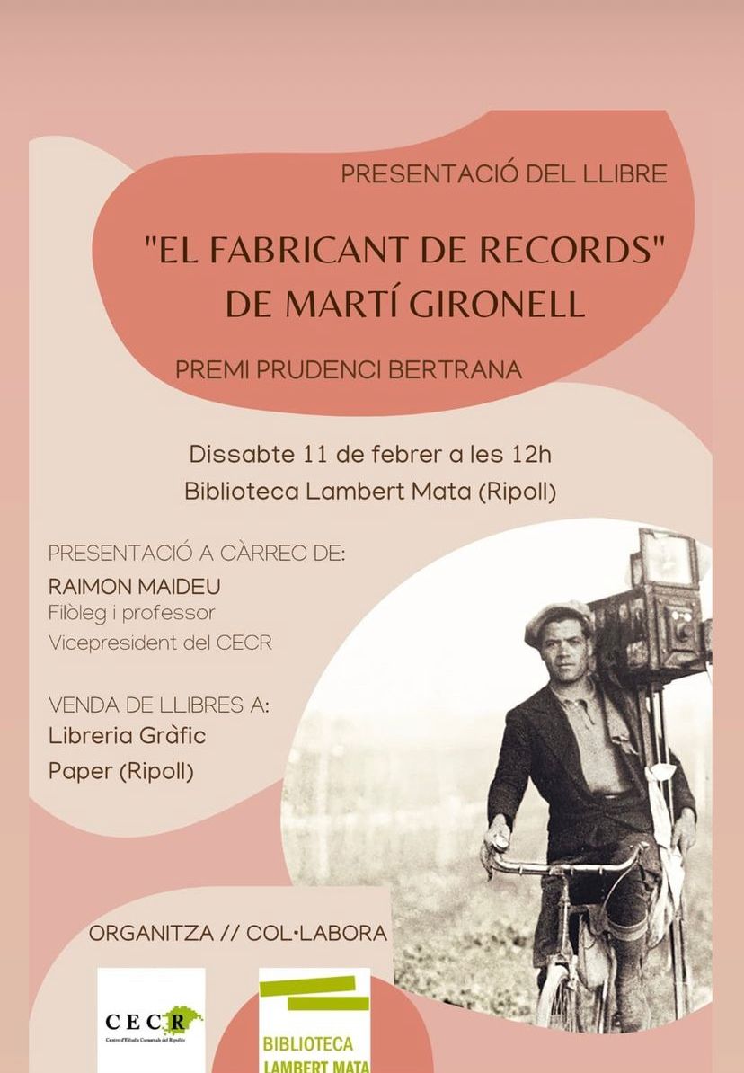 Cartell presentació "El fabricant de Records" de Martí Gironell
