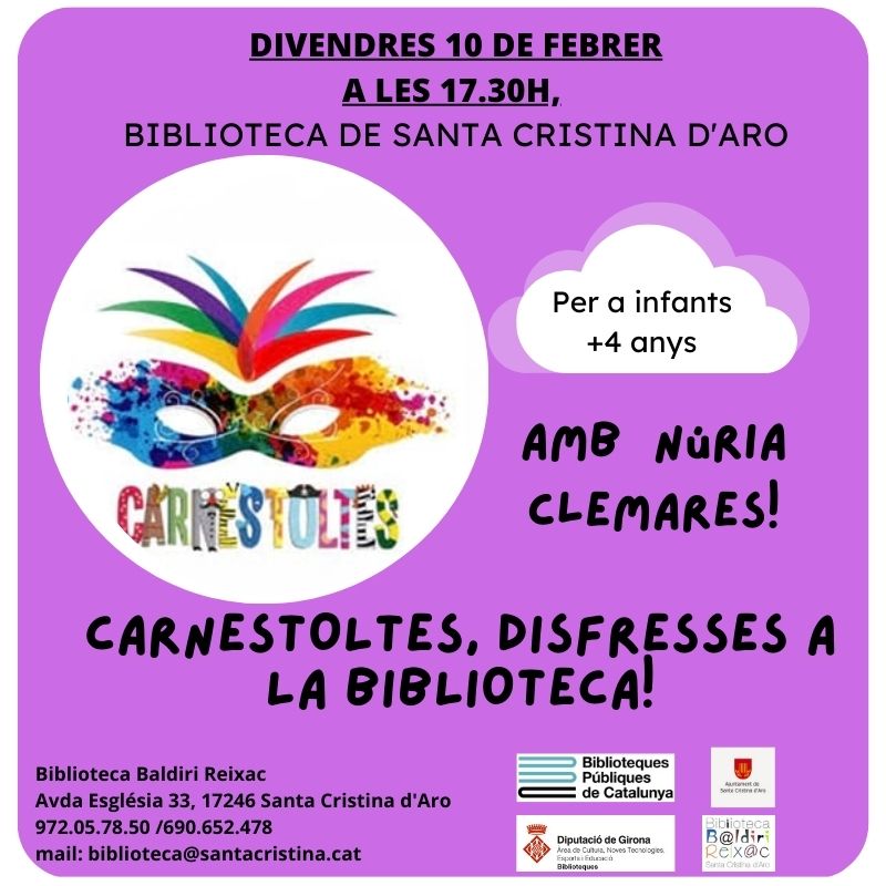 Carnestoltes i disfresses a la biblioteca de Núria Clemares
