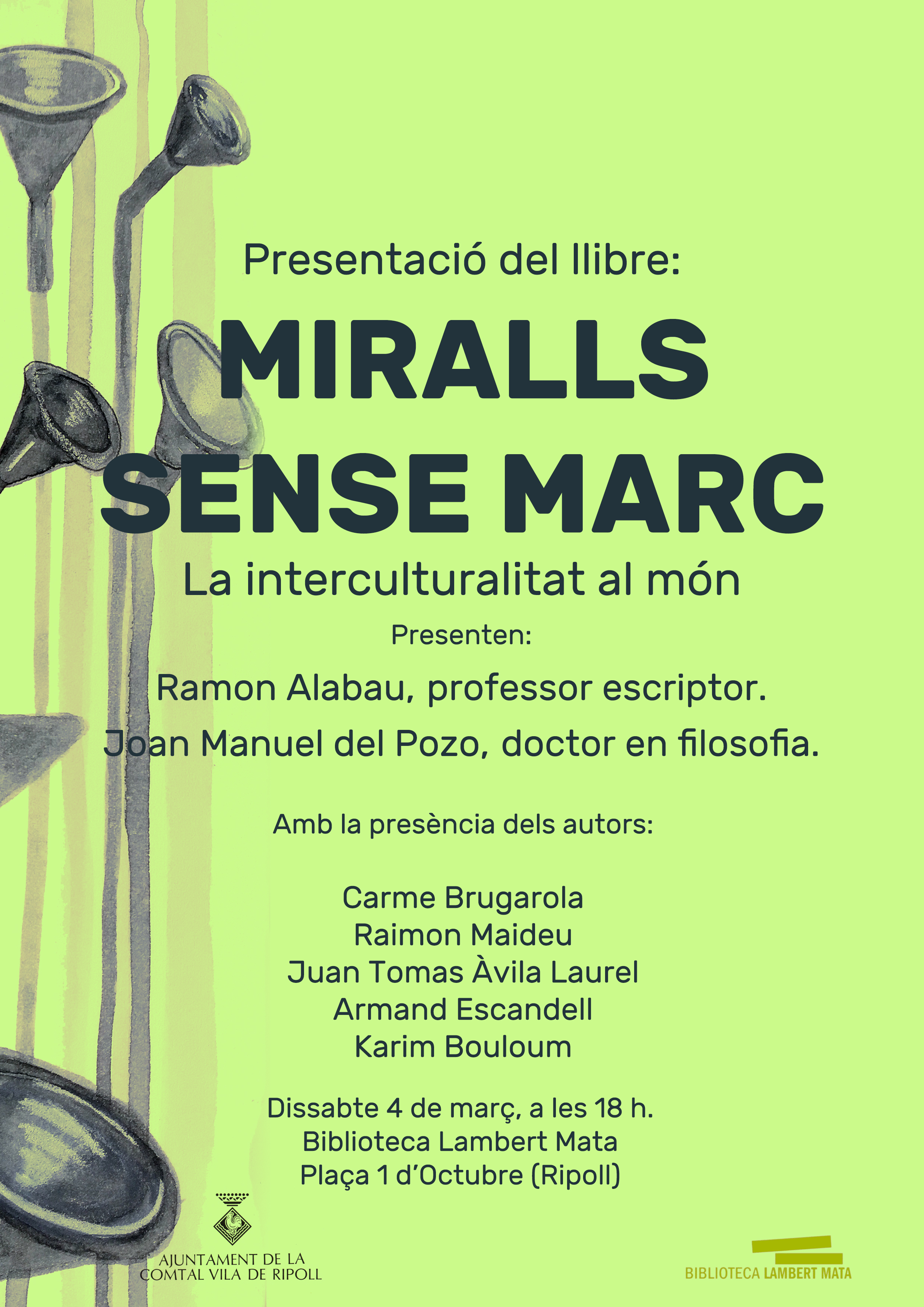 Cartell: presentació del llibre "MIralls sense marc: la interculturalitat al món"