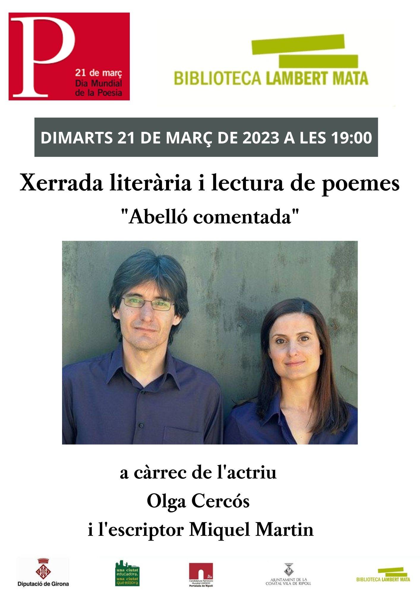 Cartell: "Abelló comentada" xerrada literària