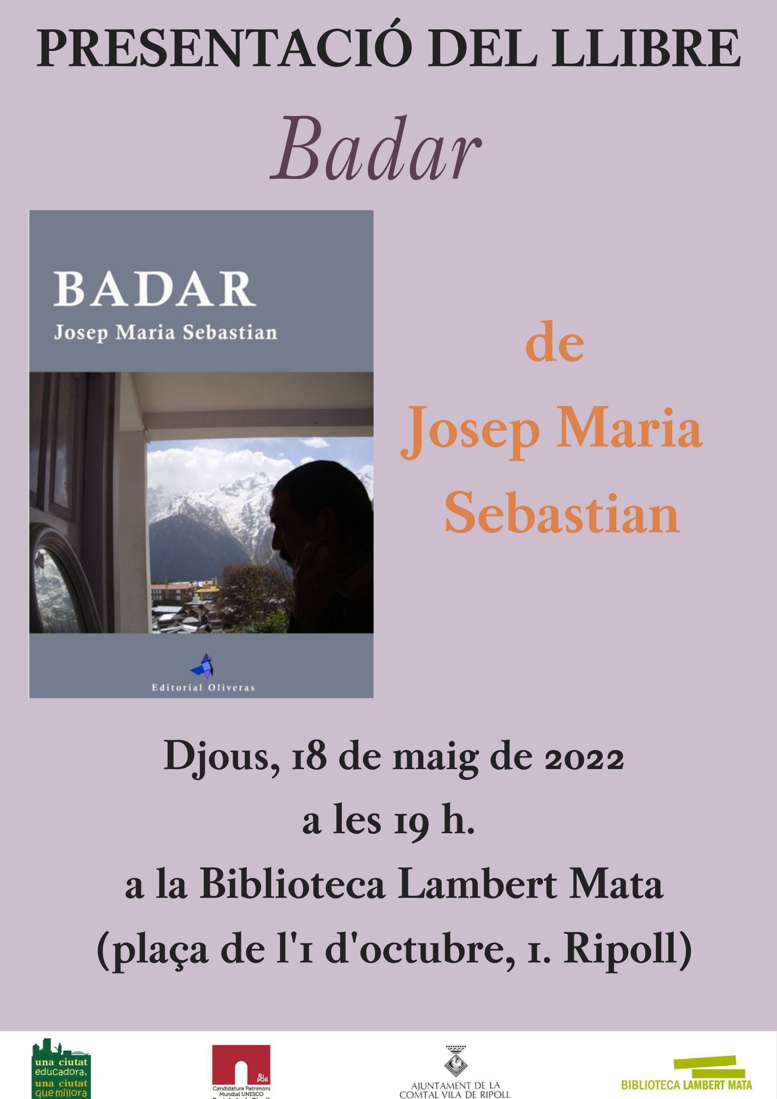 Cartell presentació del llibre "Badar"
