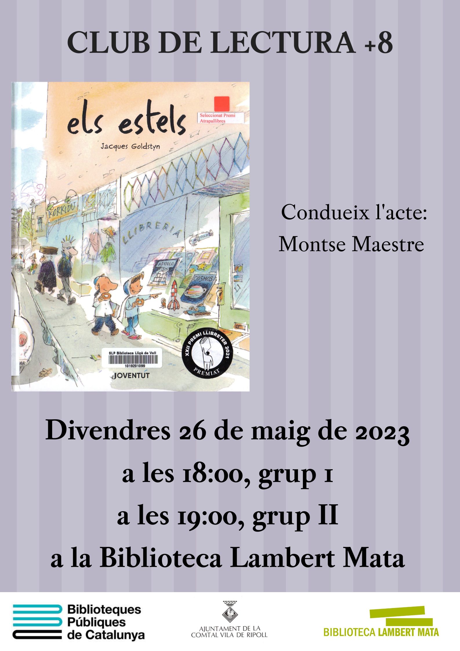 Cartell club de lectura +8 Els Estels