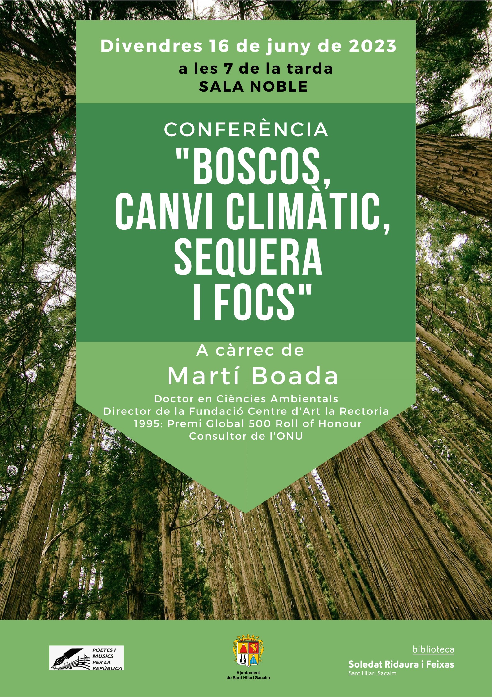 SHS Cartell "Boscos, canvi climàtic, sequera i focs"