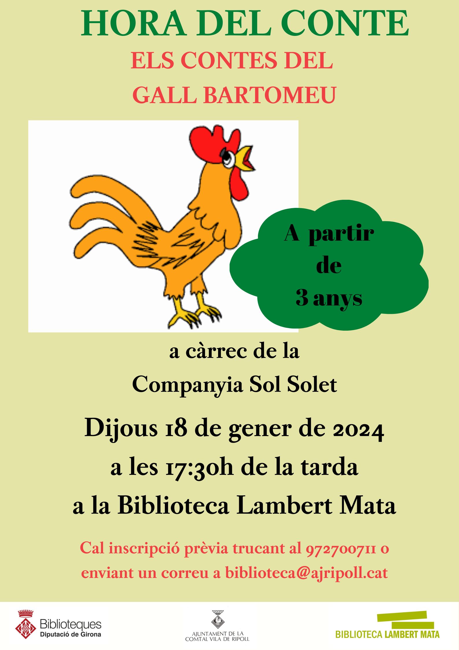 Cartell hora del conte Gall Bartomeu a Ripoll