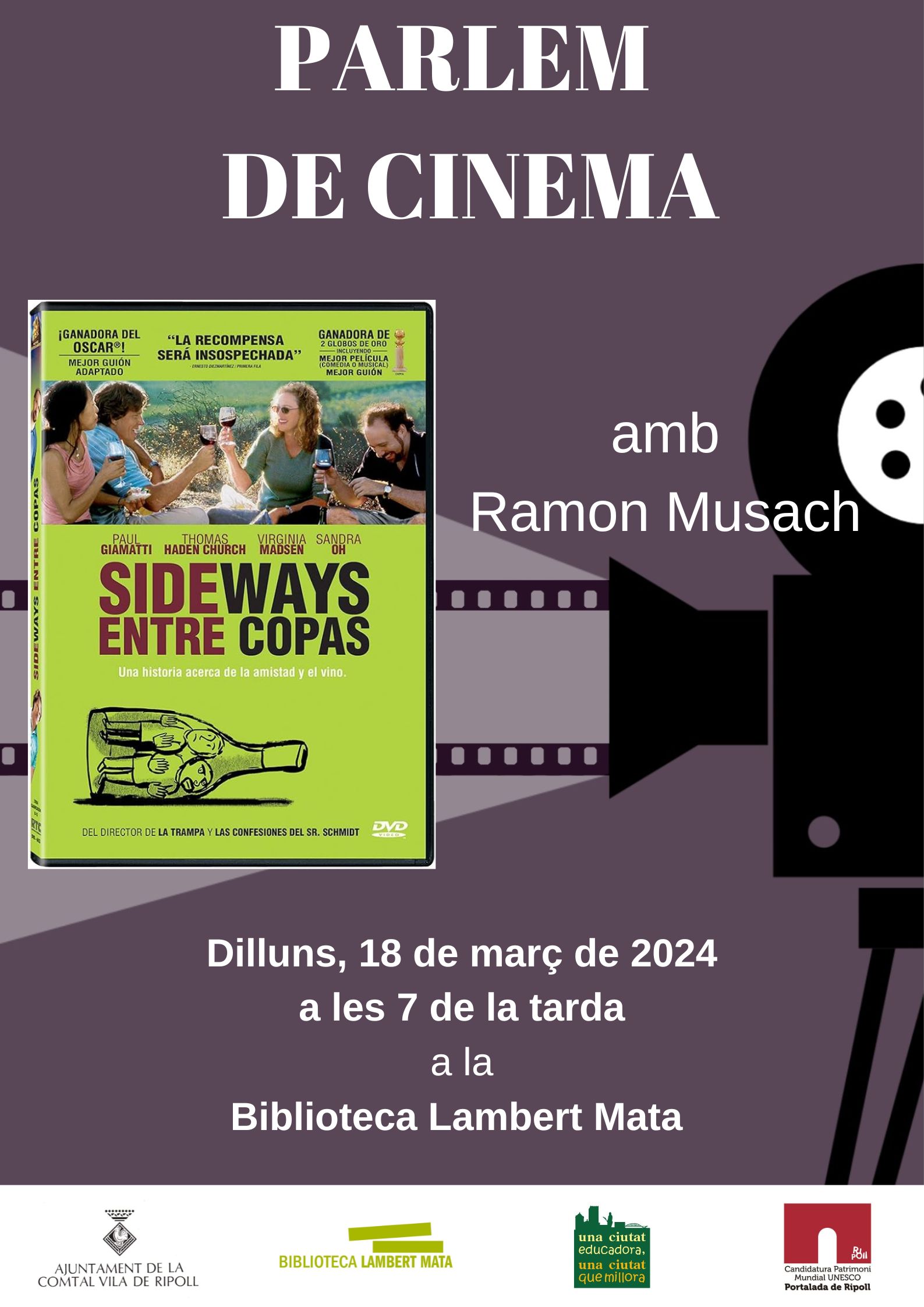 Cartell Parlem de cinema Març 2024 Ripoll