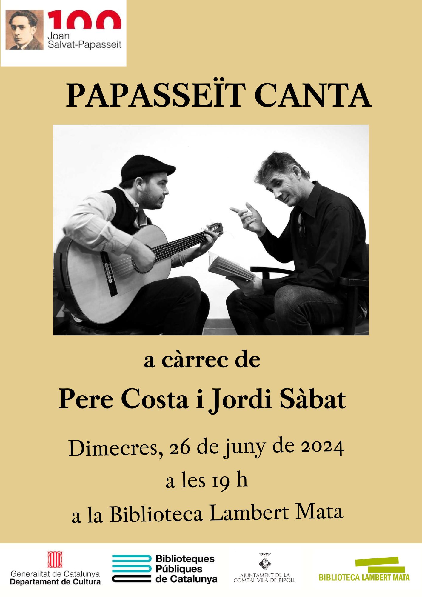 Cartell Papasseït canta a Ripoll 2024