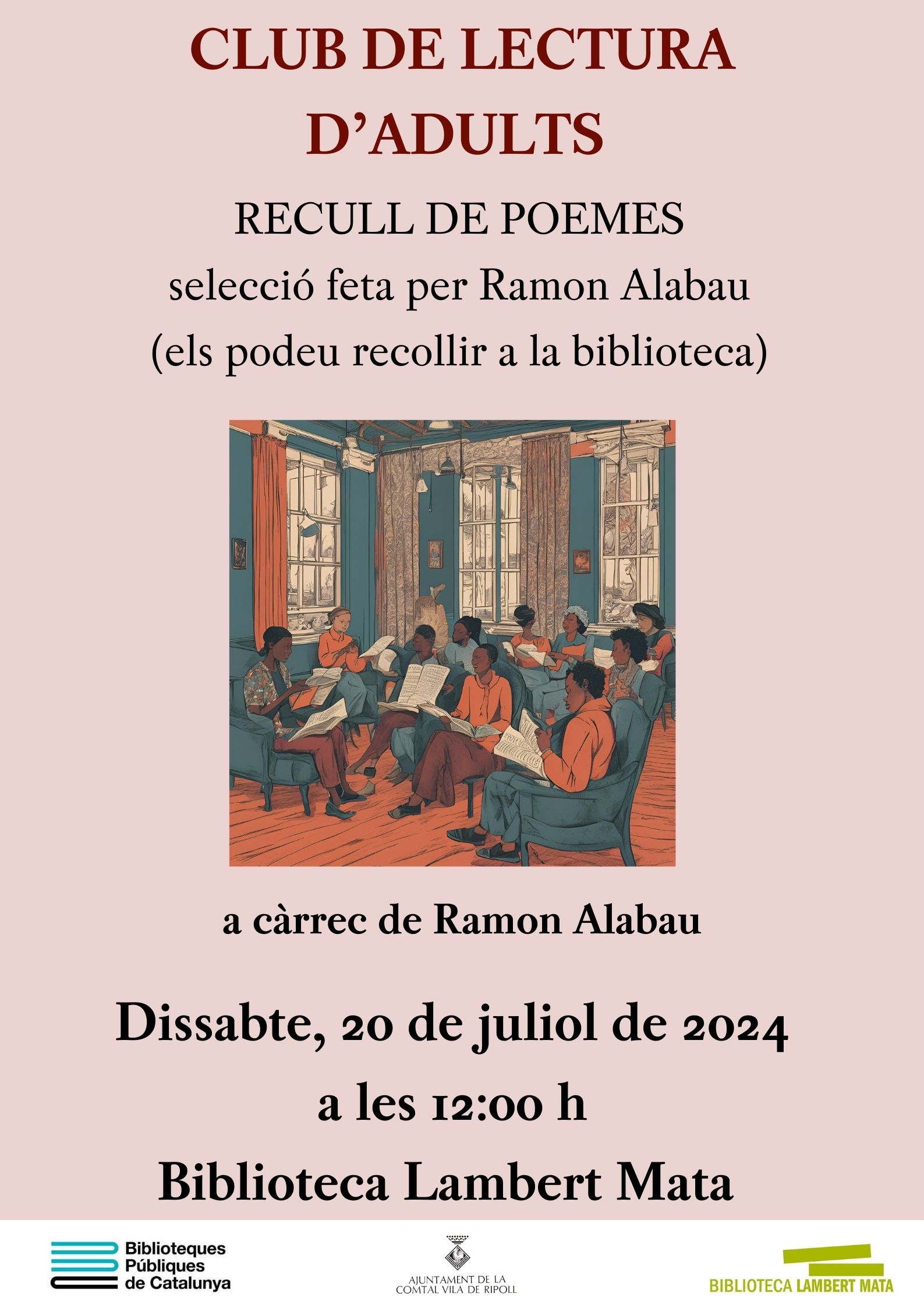 Cartell: club de lectura juliol Ripoll