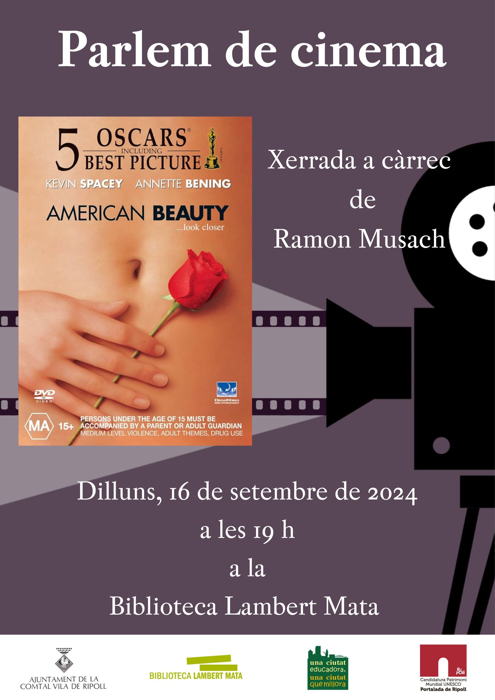 Cartell parlem de cinema Setembre Ripoll
