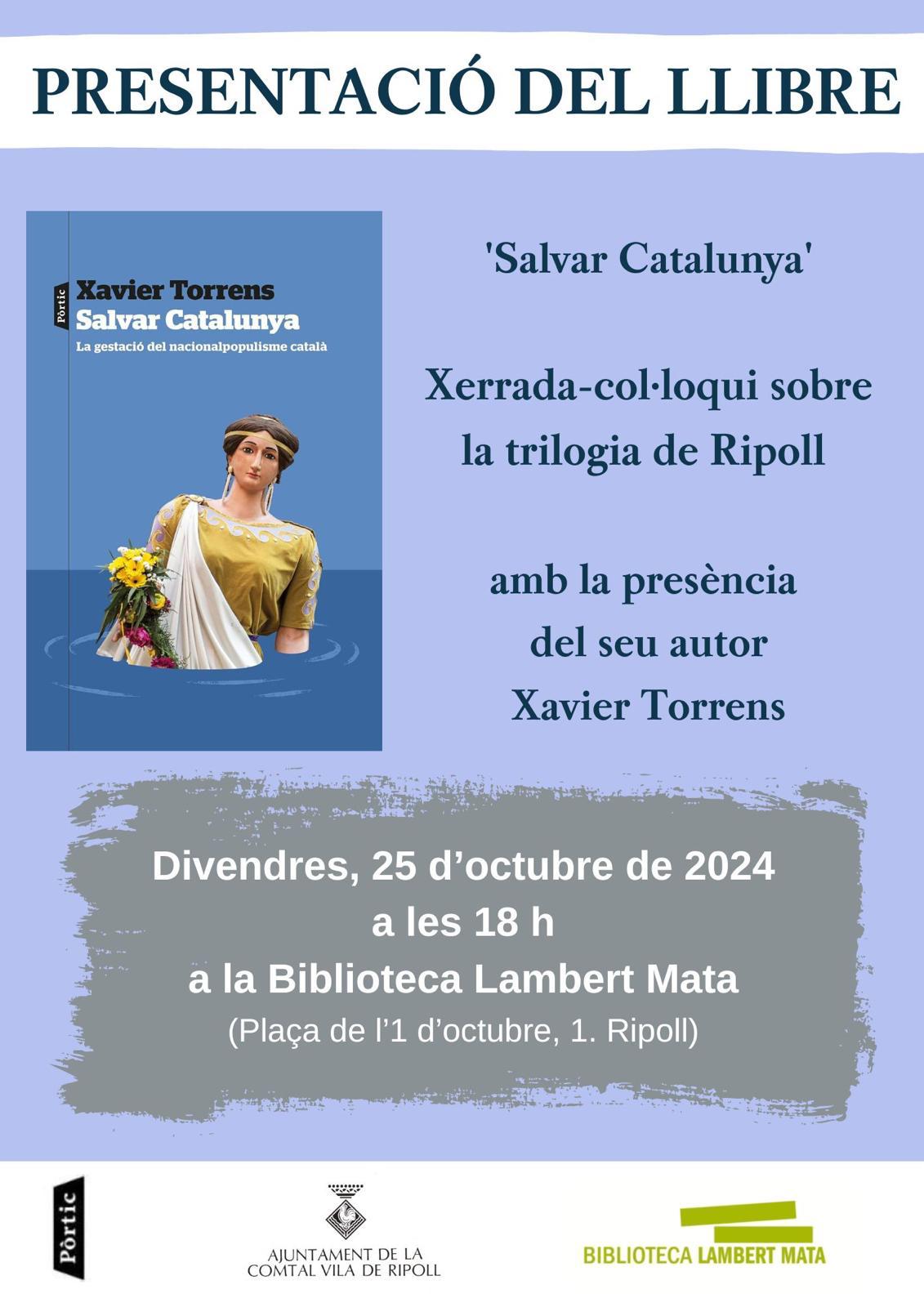 Cartell: presentació llibre Salvar Catalunya
