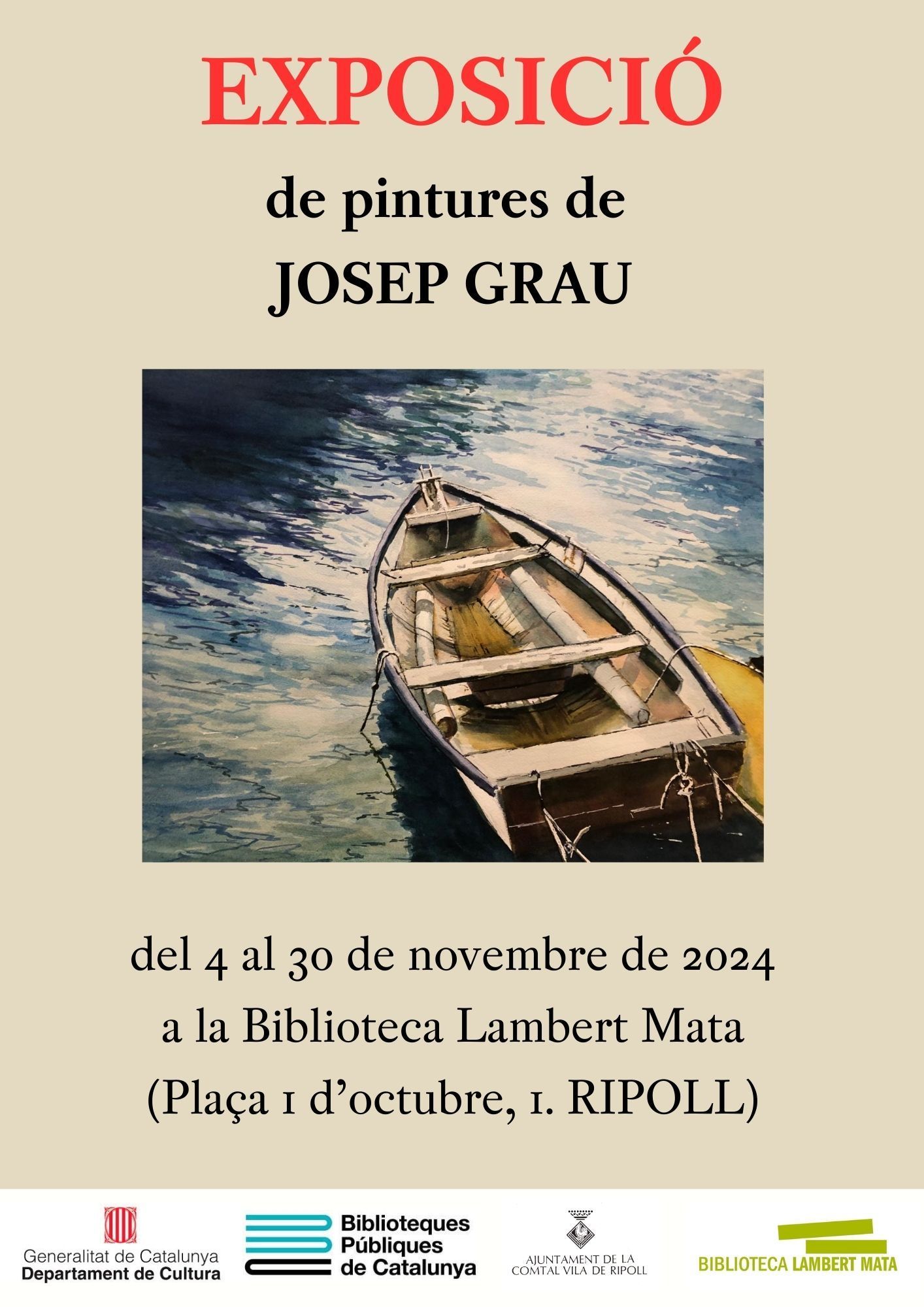 Cartell exposició Manel grau novembre 2024 Ripoll