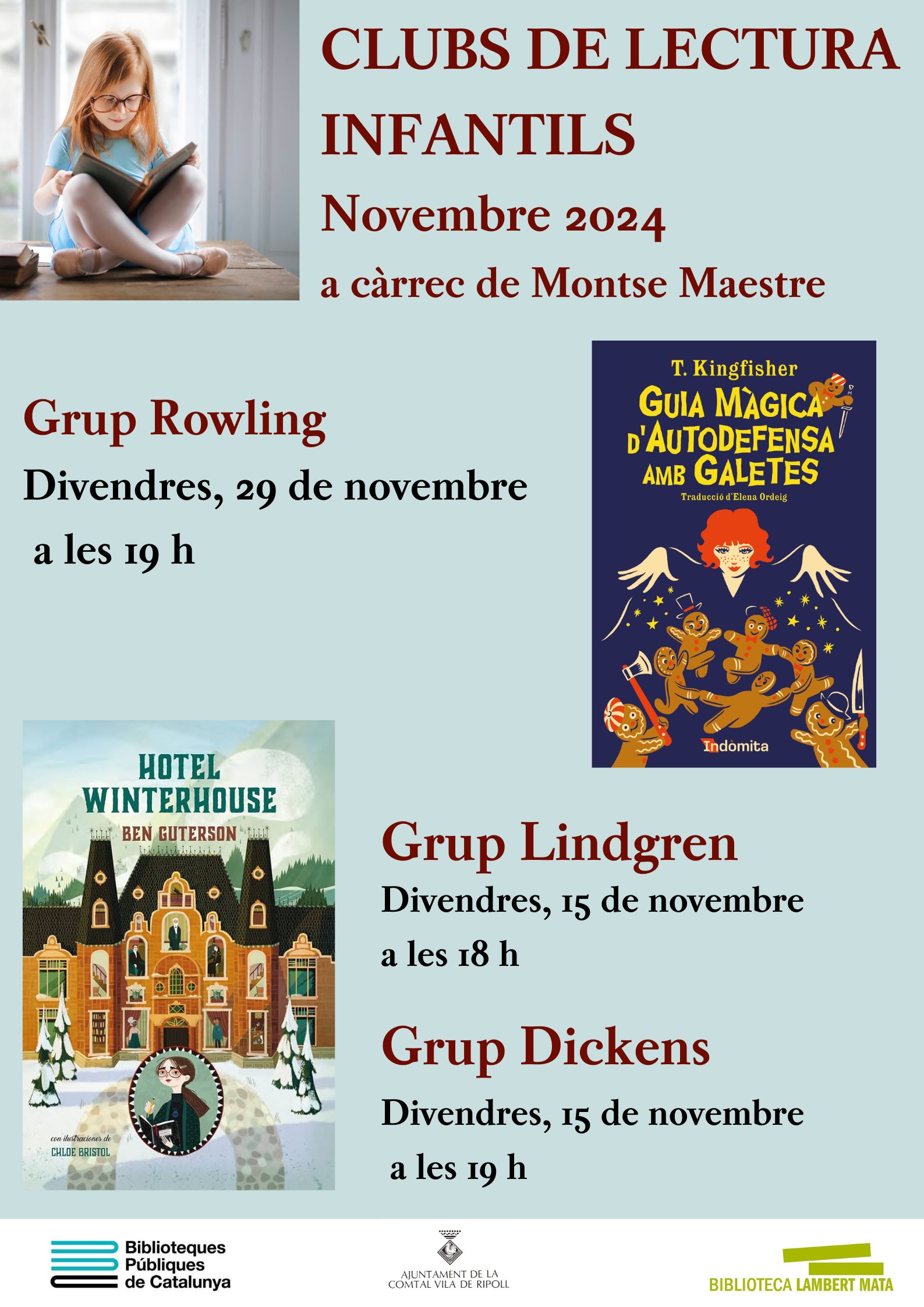 Cartell club de lectura infantil Novembre Ripoll