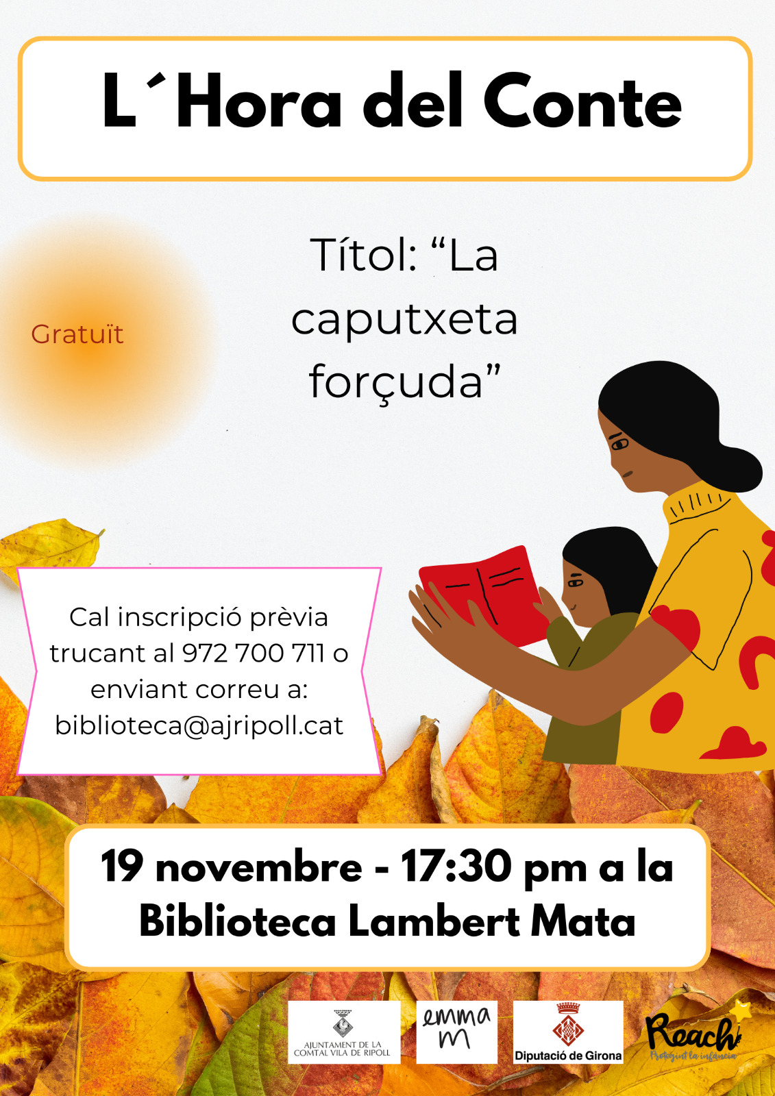 Cartell hora del conte dia 19 novembre Ripoll