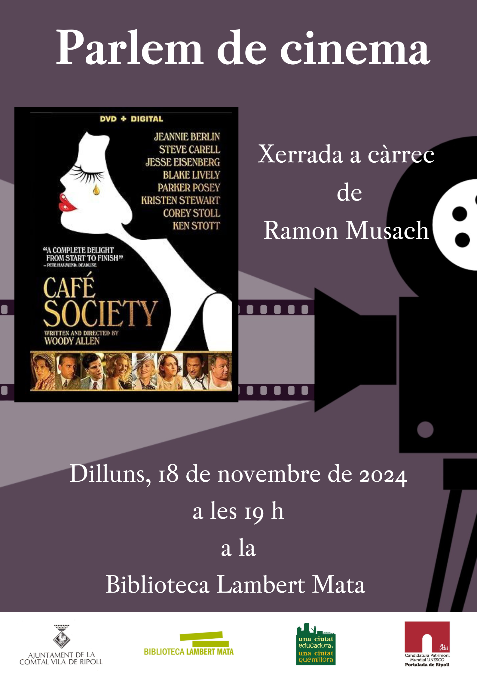 Cartell parlem de cinema Café society