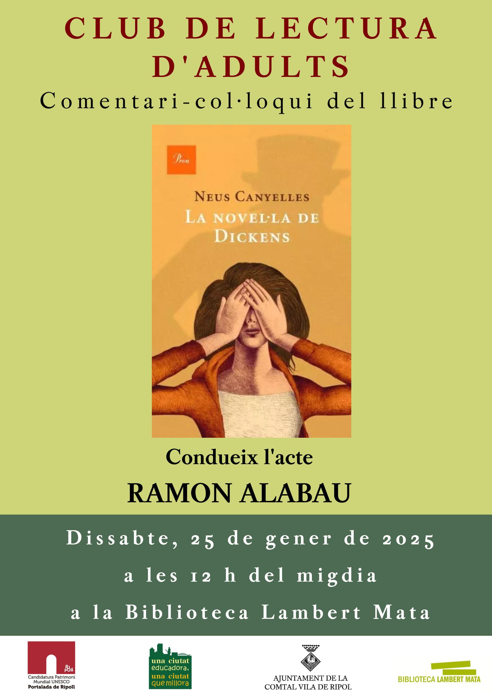 Cartell club de lectura adults gener 2025 Ripoll