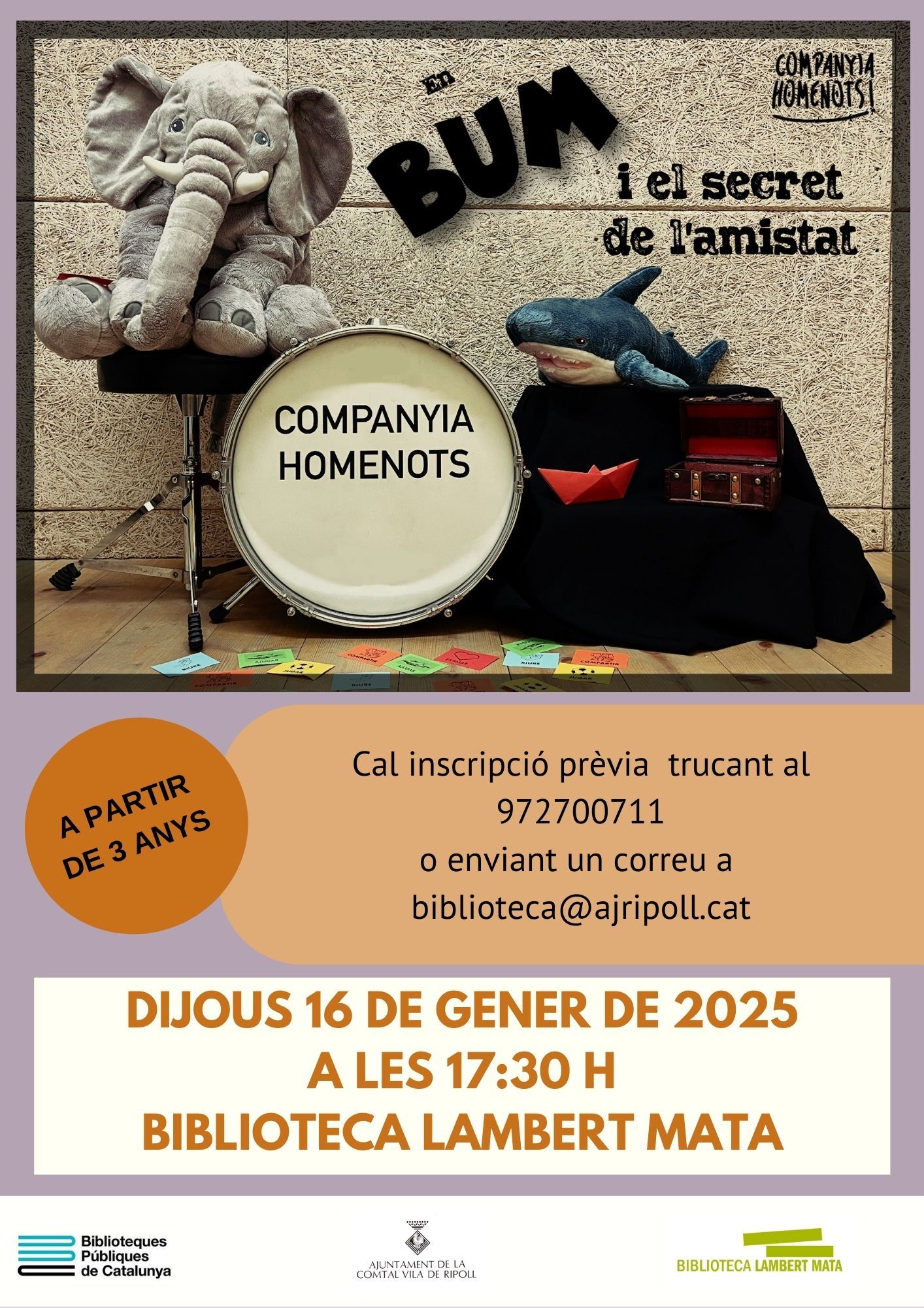 Cartell bo Hora del conte gener Ripoll