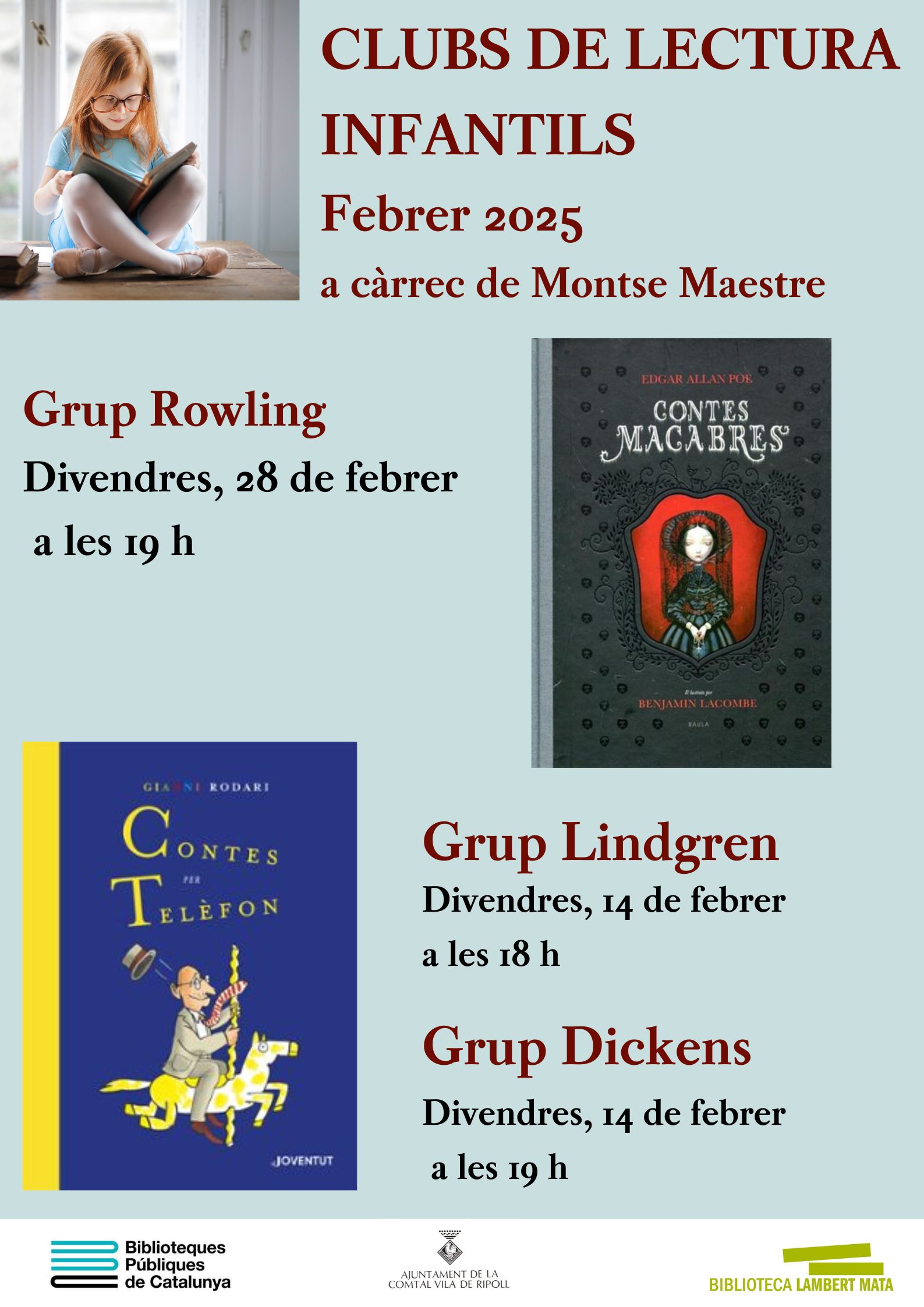 Cartell clubs de lectura infantil febrer 2025