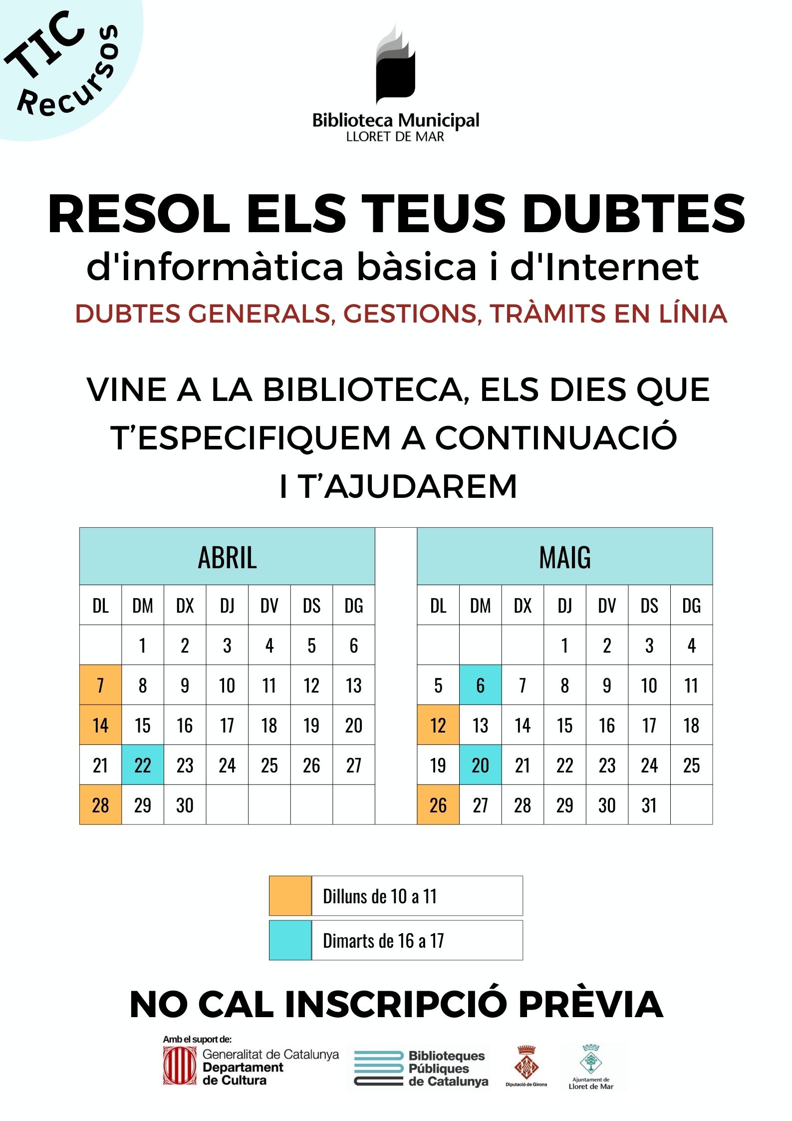 Resol els teus dubtes abril maig