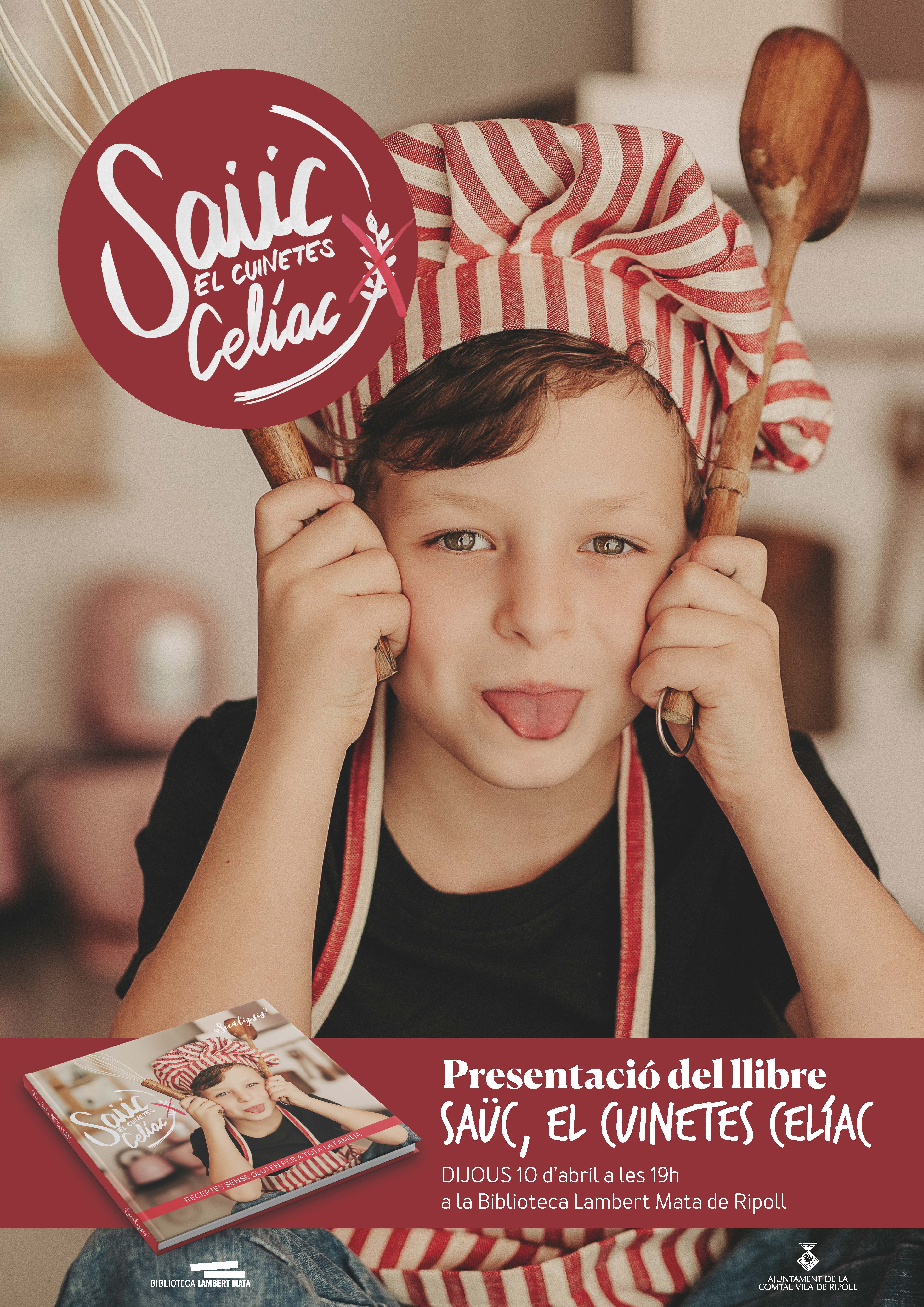 Cartell presentació llibre Saüc el cuinetes celíac a Ripoll
