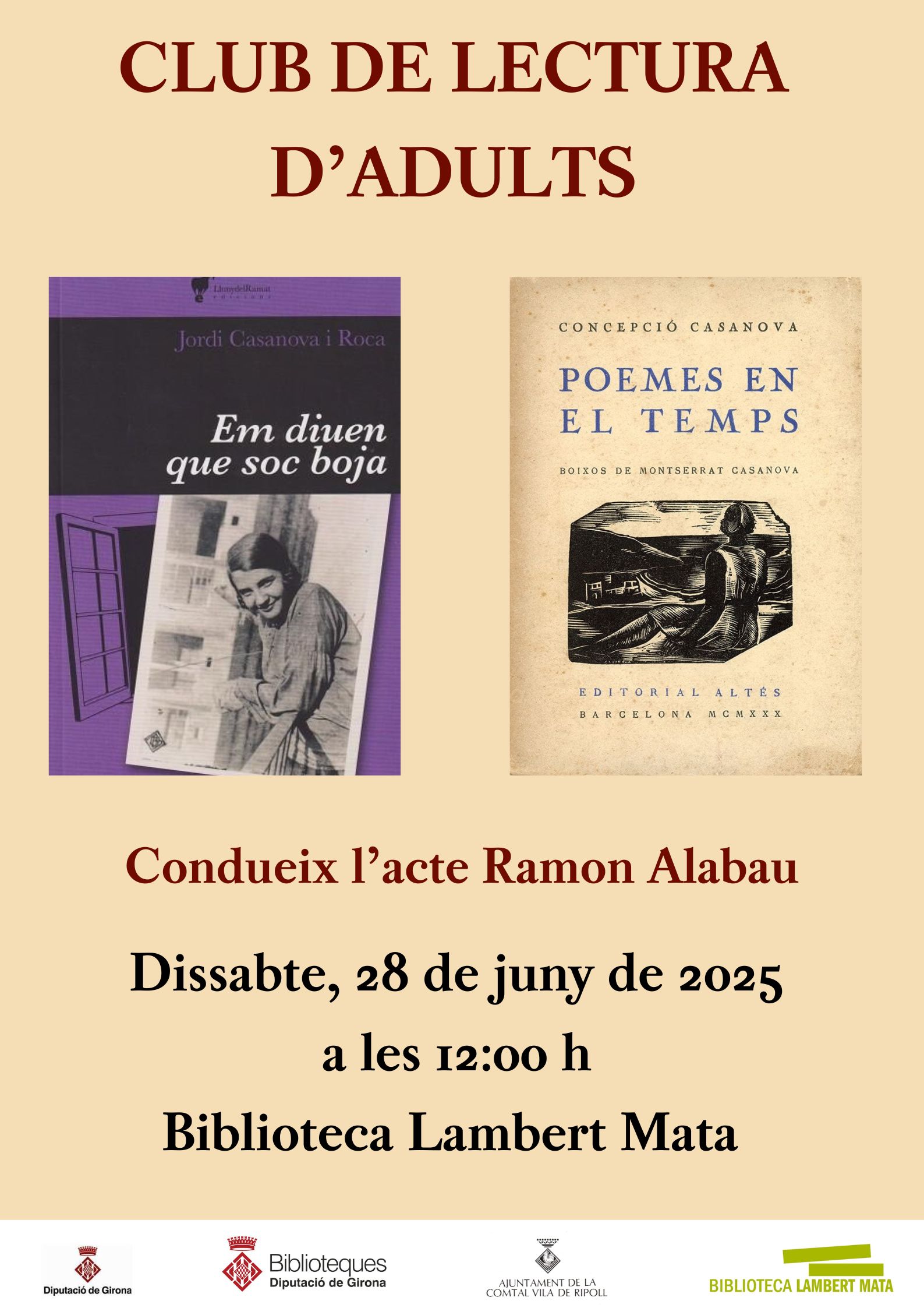 Cartell club de lectura adults juny 2025