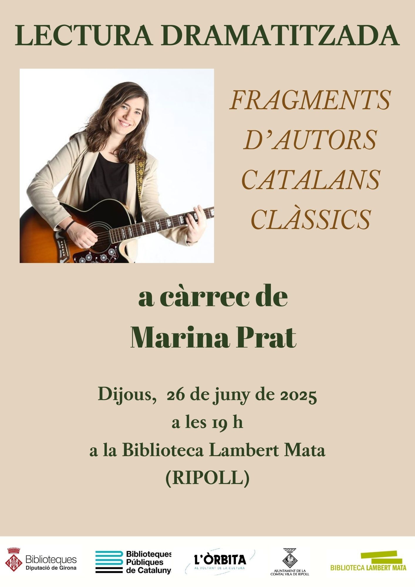 Cartell lectura dramatitzada Marina Prat juny 2025 Ripoll