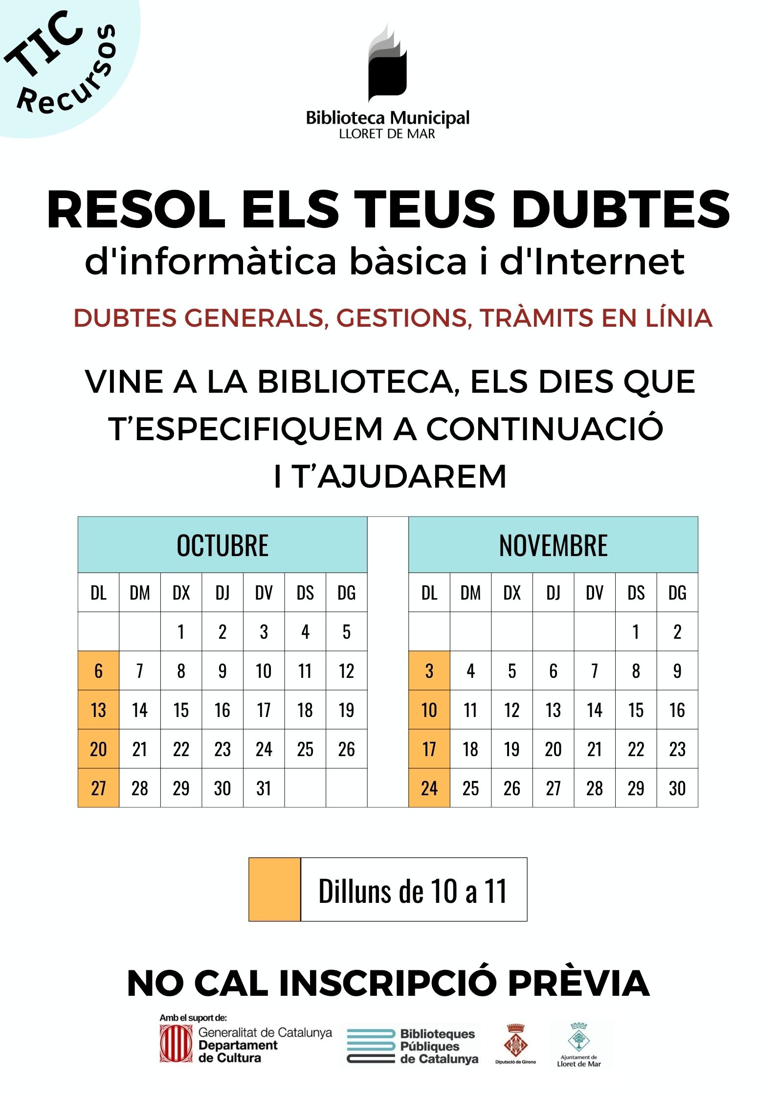 Resol els teus dubtes octubre novembre 2025